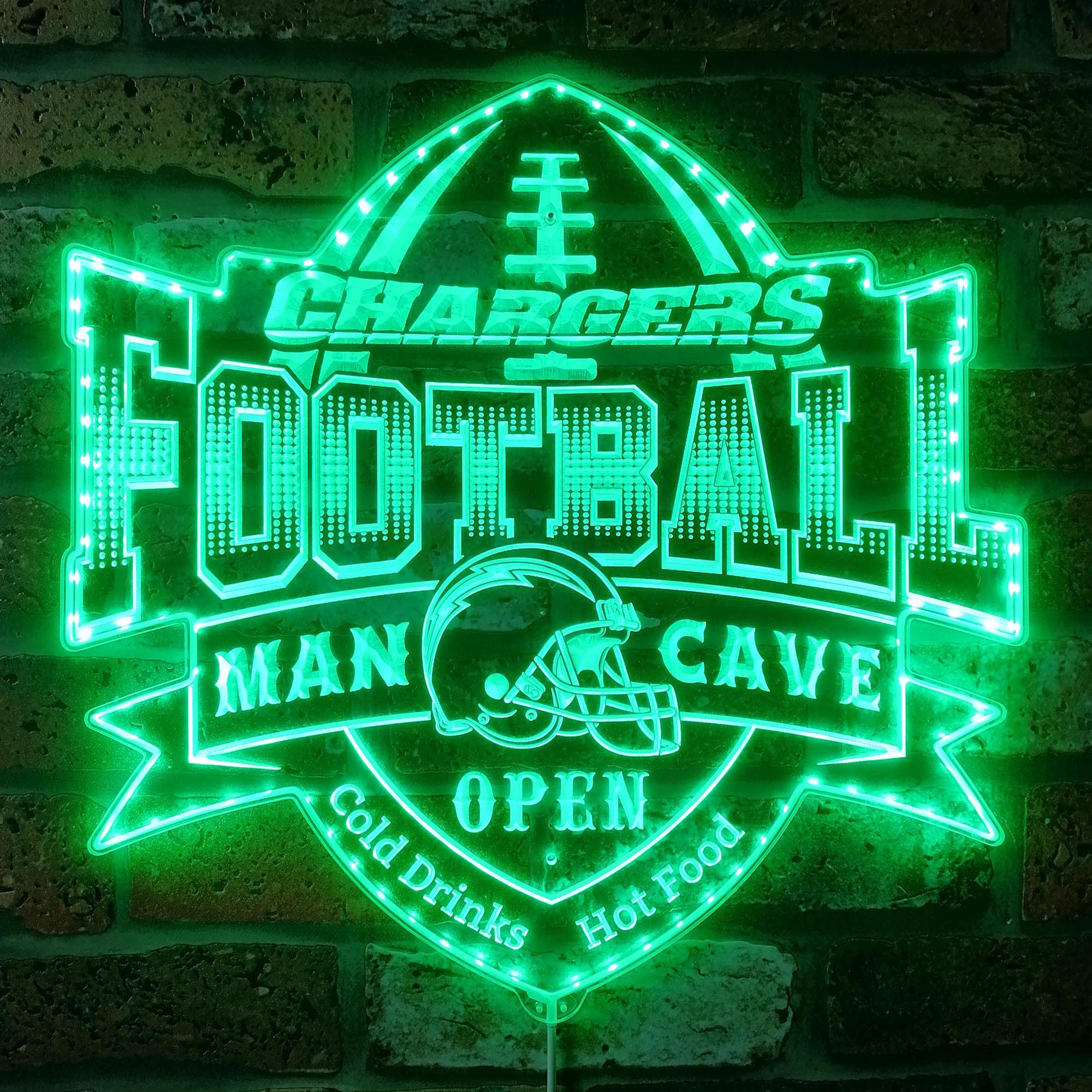 NFL San Diego Chargers Football Dynamic RGB Edge Lit LED Sign