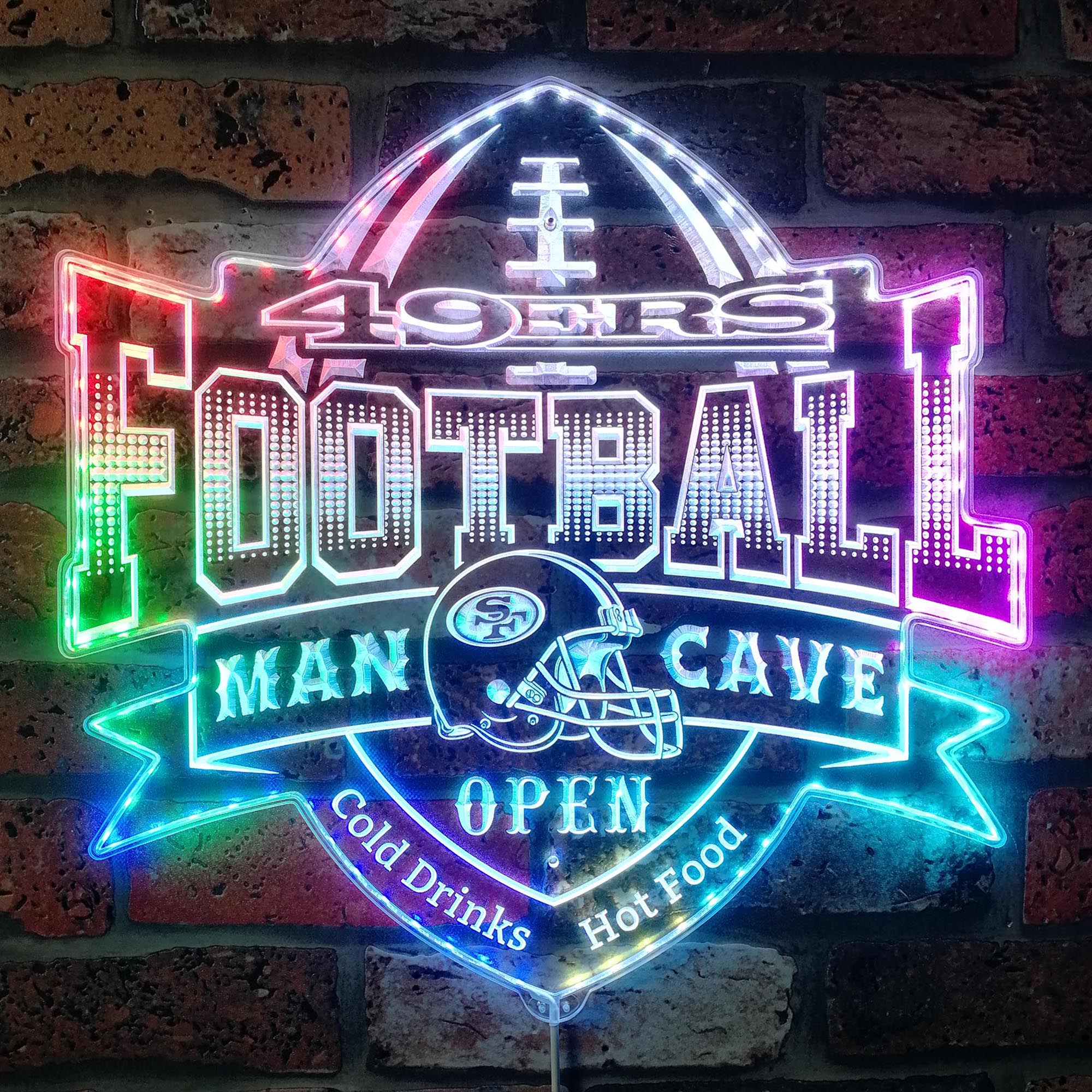 NFL San Francisco 49ers Football Dynamic RGB Edge Lit LED Sign