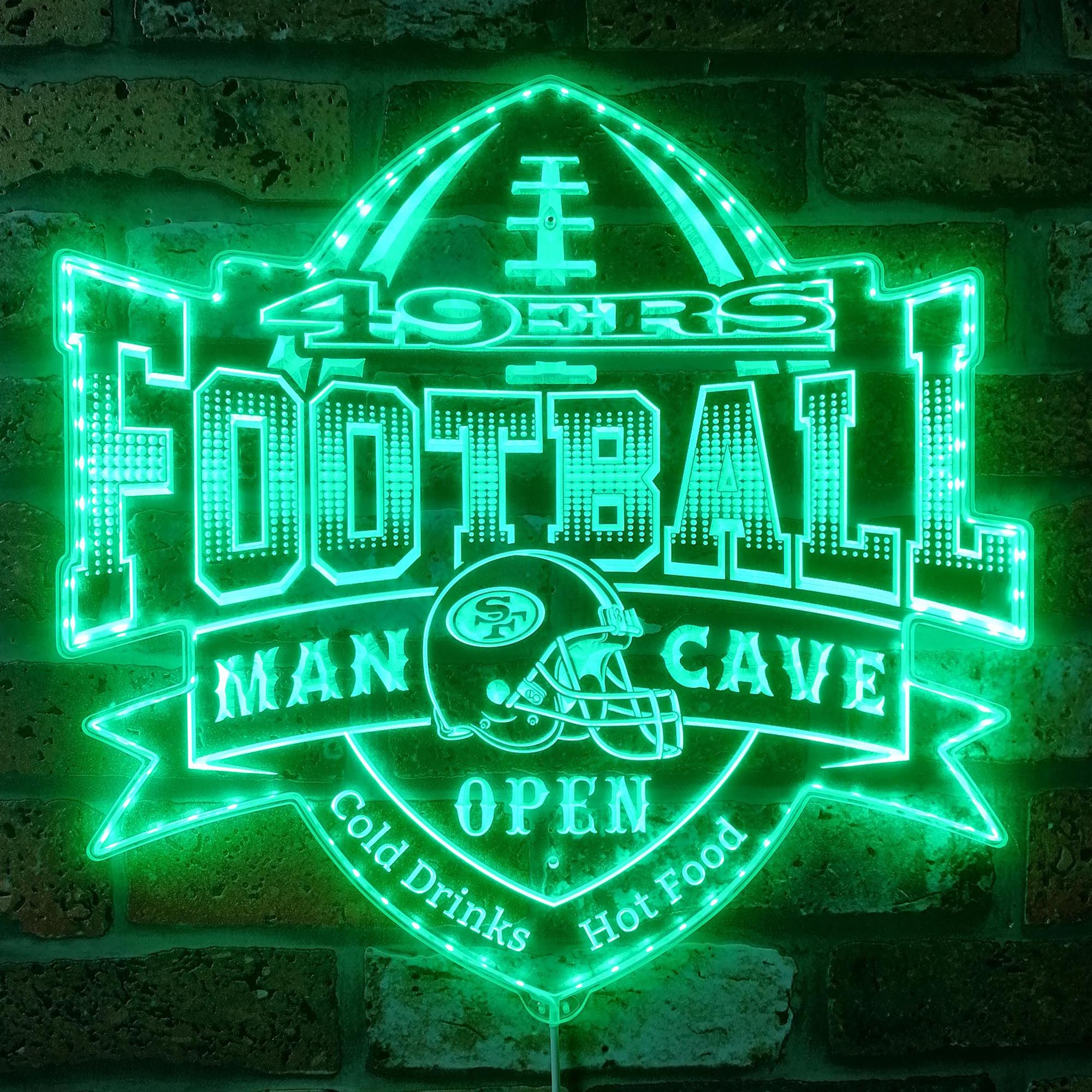 NFL San Francisco 49ers Football Dynamic RGB Edge Lit LED Sign