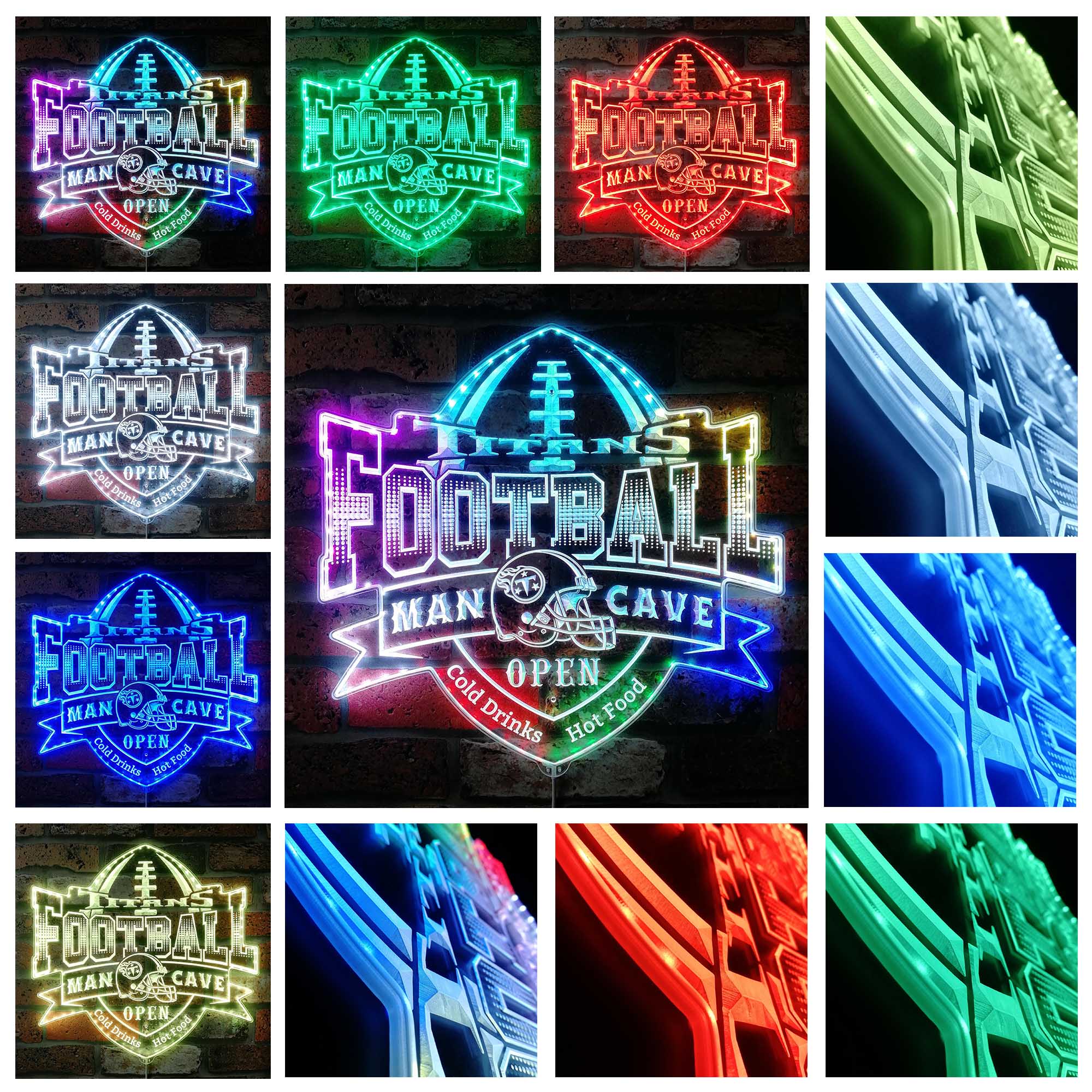 NFL Helmet Tennessee Titans Dynamic RGB Edge Lit LED Sign