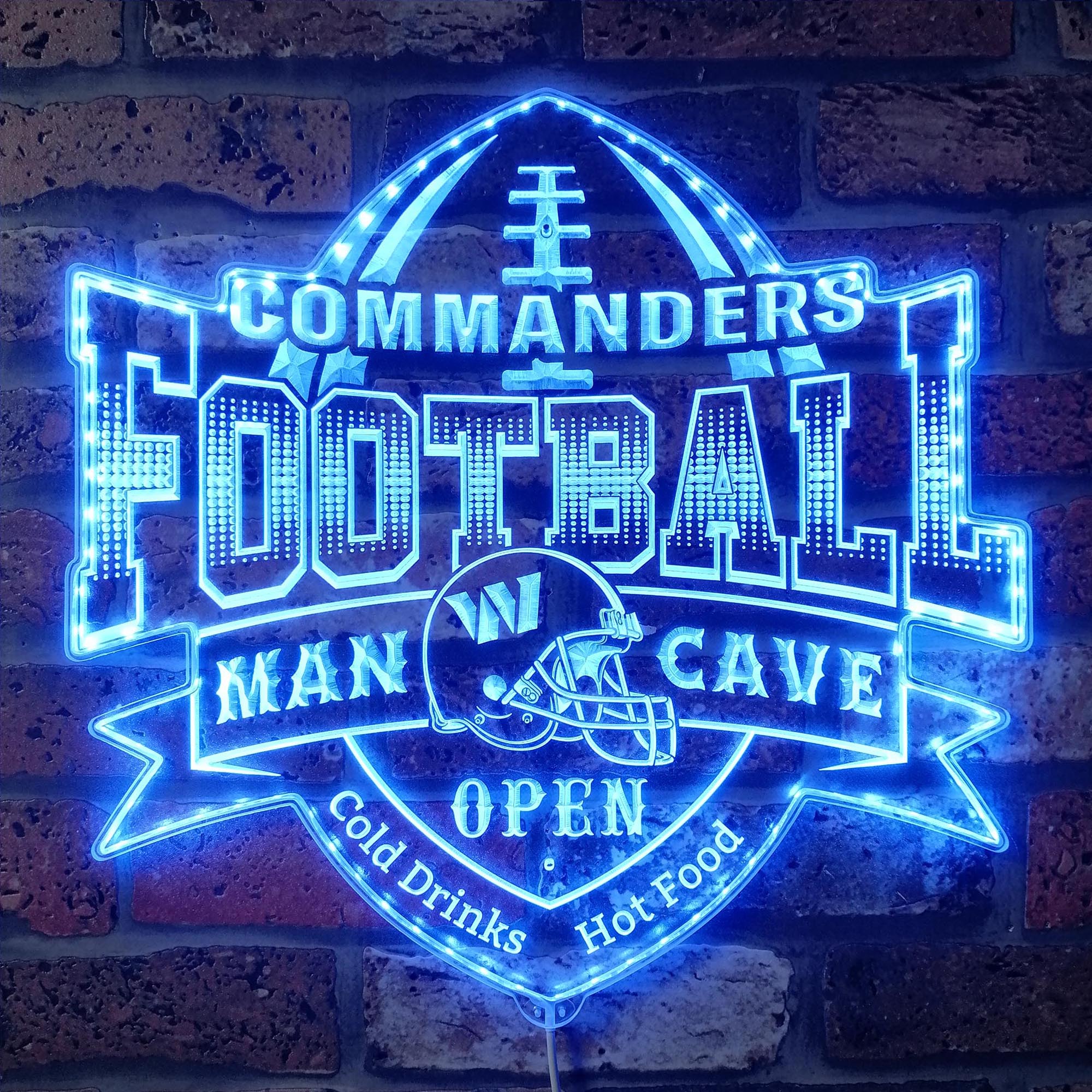 NFL Washington Commanders Helmet Dynamic RGB Edge Lit LED Sign