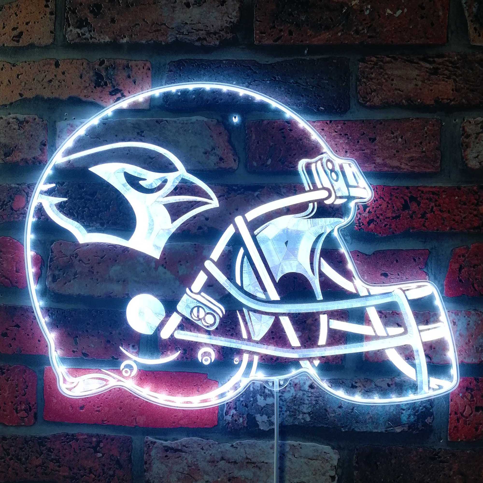 NFL Helmet Arizona Cardinals Football Dynamic RGB Edge Lit LED Sign
