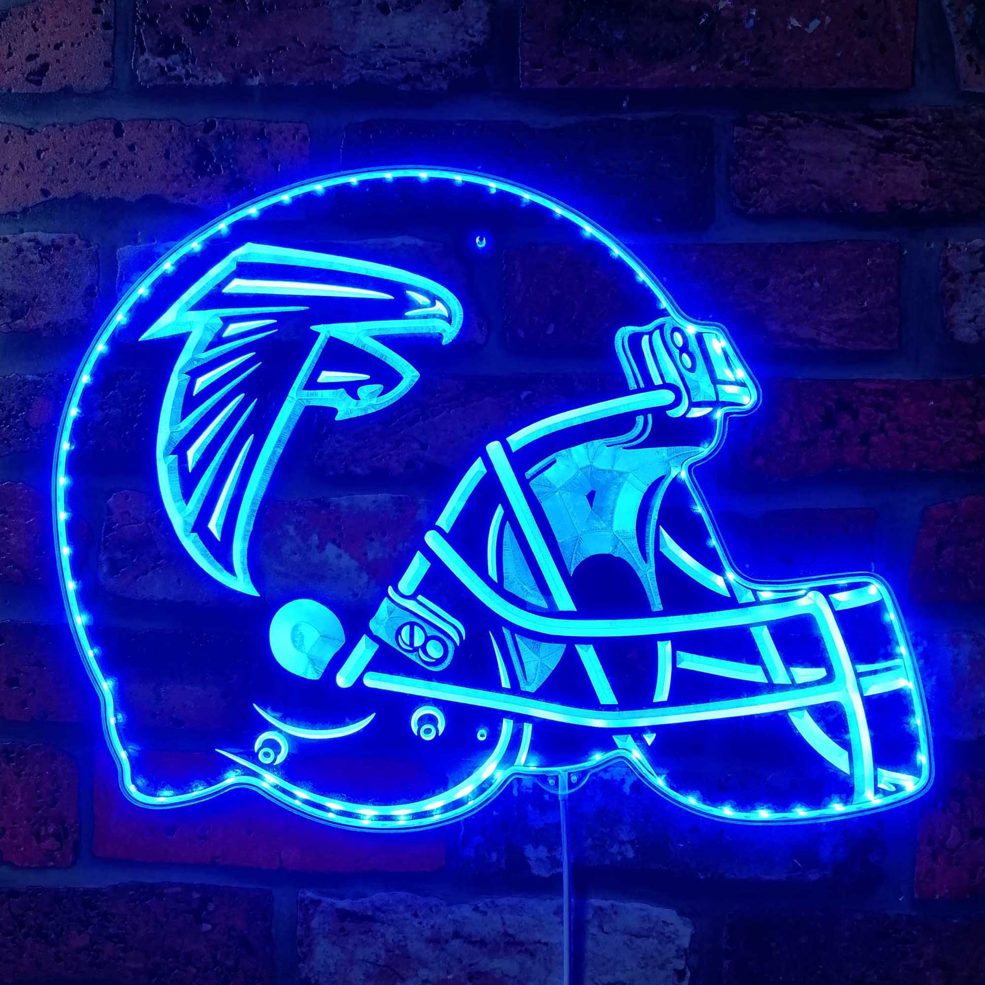 NFL Helmet Atlanta Falcons Football Dynamic RGB Edge Lit LED Sign