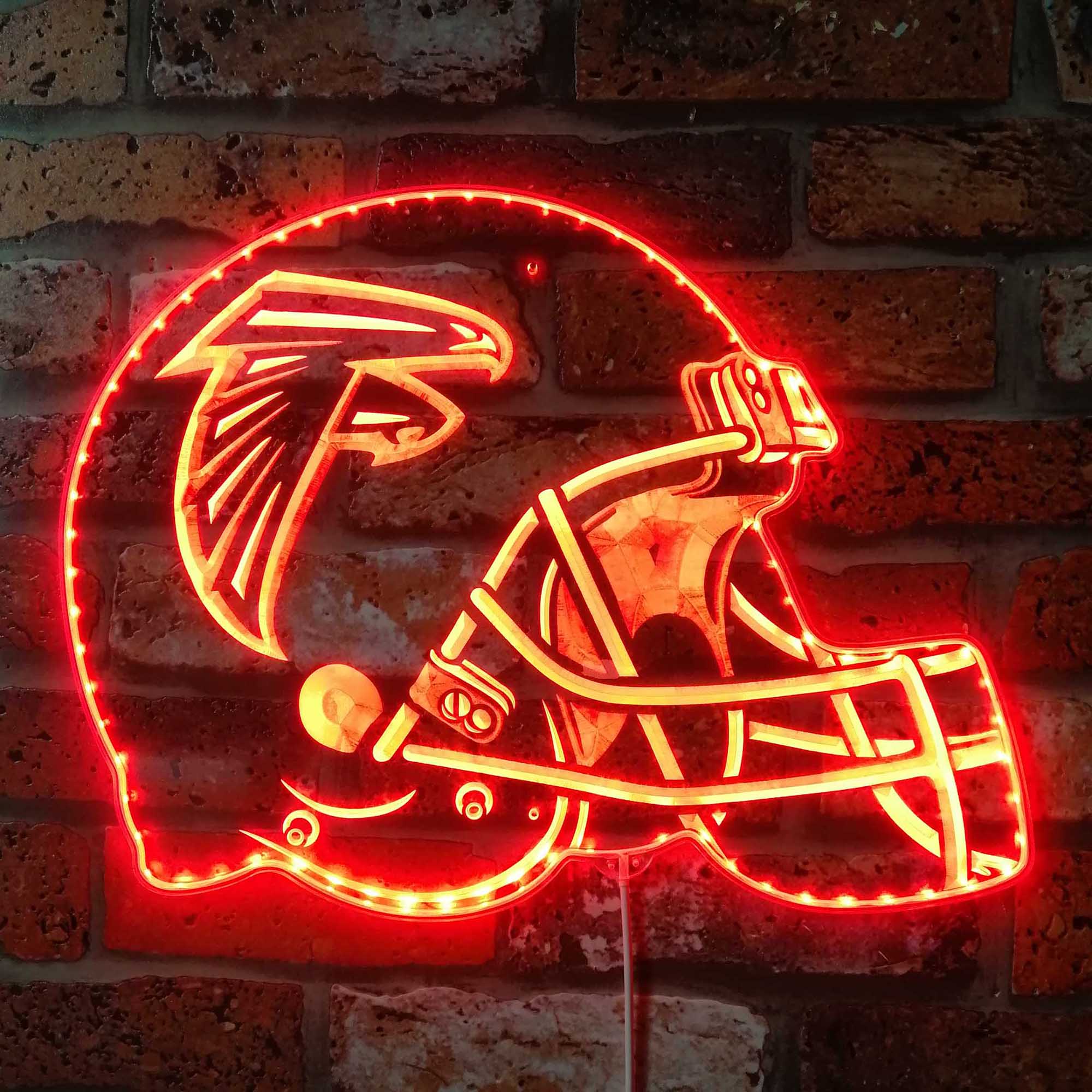 NFL Helmet Atlanta Falcons Football Dynamic RGB Edge Lit LED Sign