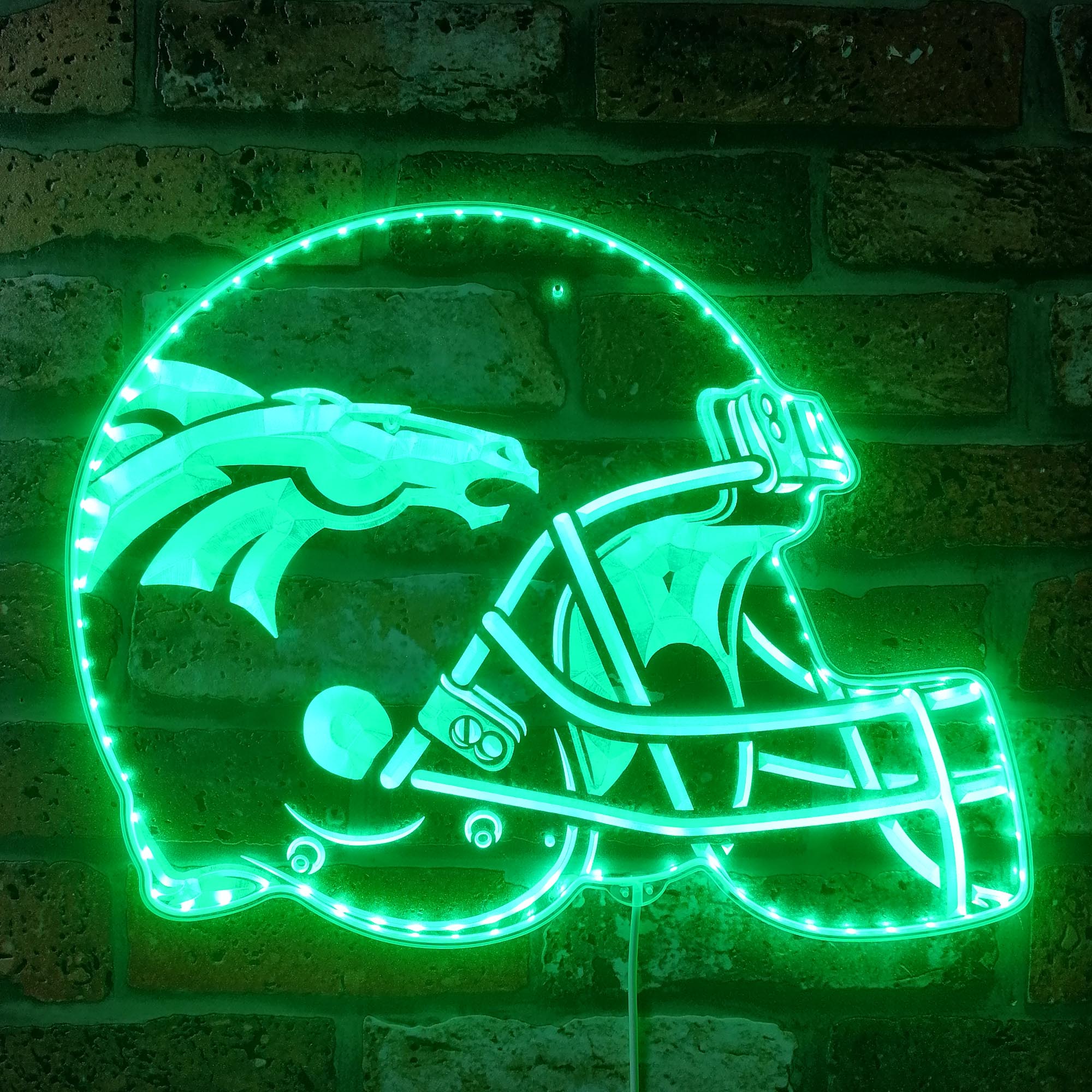 NFL Denver Broncos Football Dynamic RGB Edge Lit LED Sign