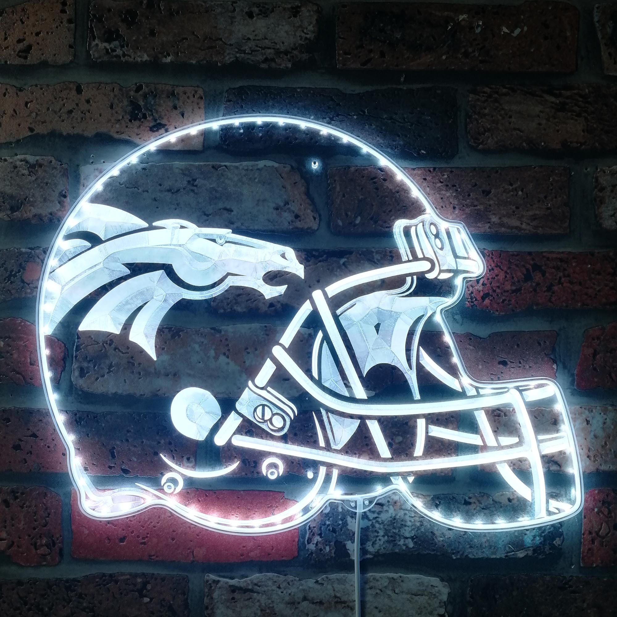 NFL Denver Broncos Football Dynamic RGB Edge Lit LED Sign