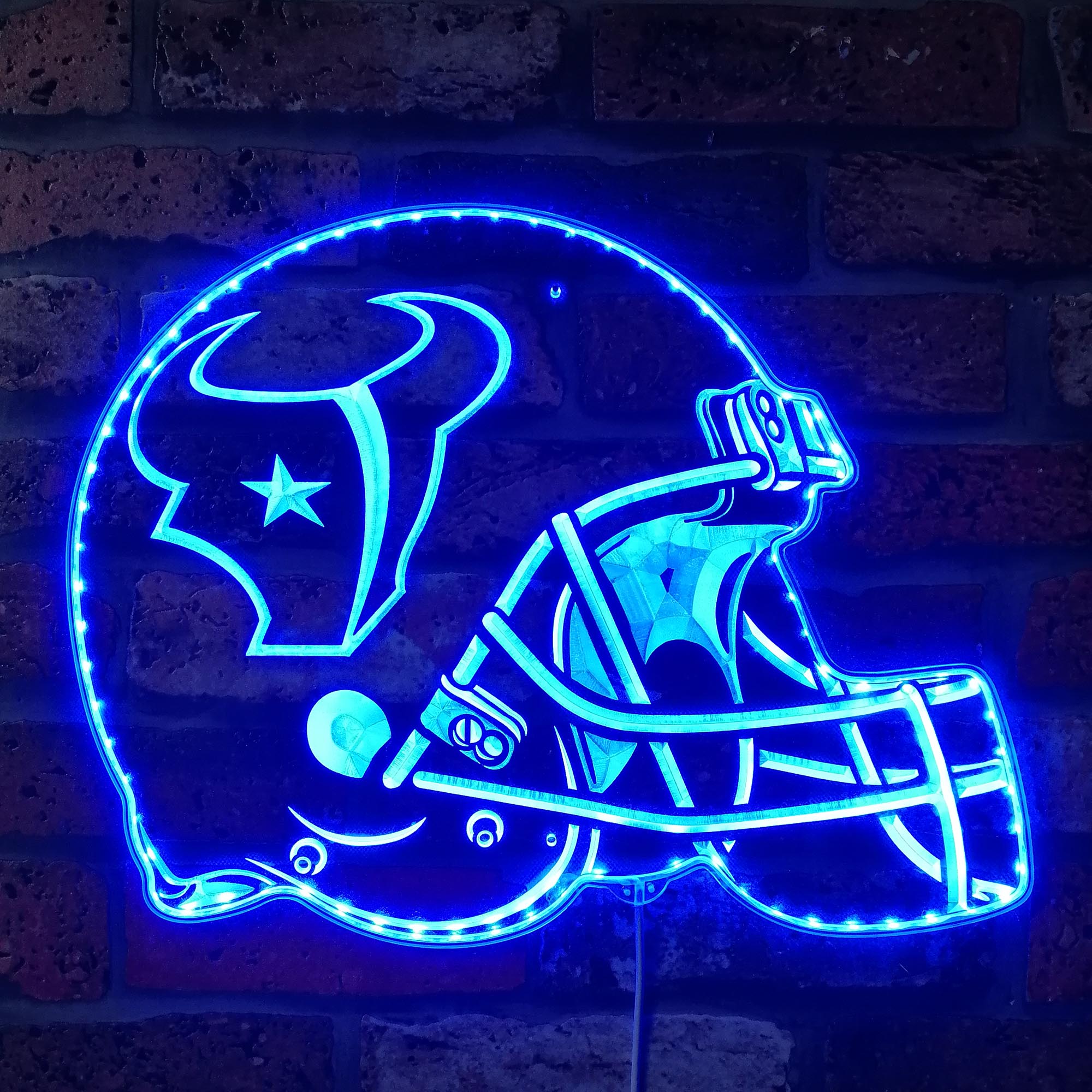 NFL Houston Texans Football Club Dynamic RGB Edge Lit LED Sign