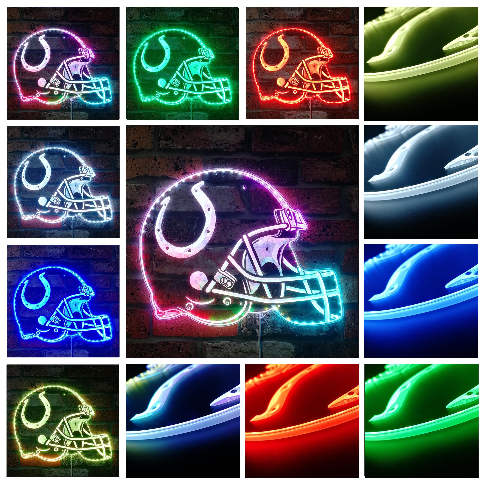 NFL Indianapolis Colts Football Club Dynamic RGB Edge Lit LED Sign