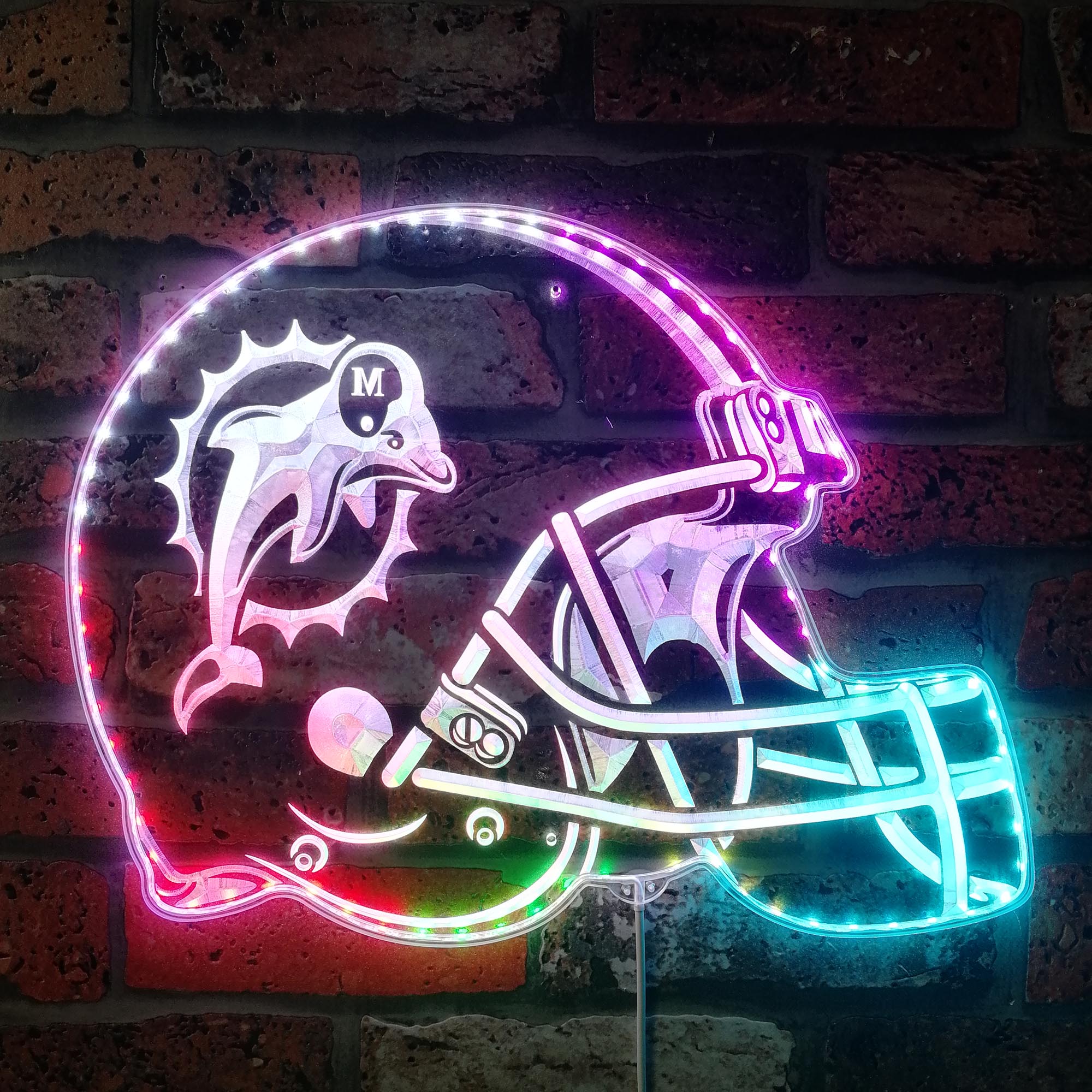 NFL Miami Dolphins Football Sport Dynamic RGB Edge Lit LED Sign