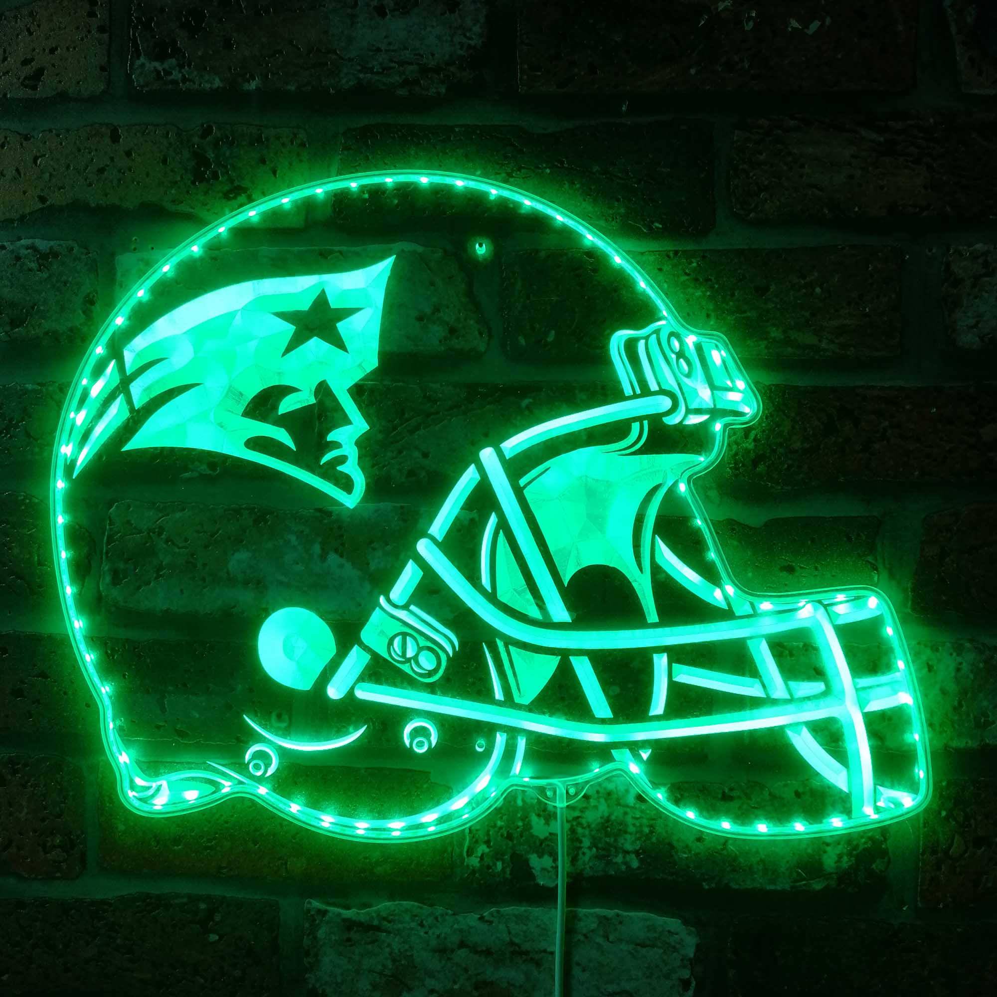 NFL New England Patriots Football Dynamic RGB Edge Lit LED Sign