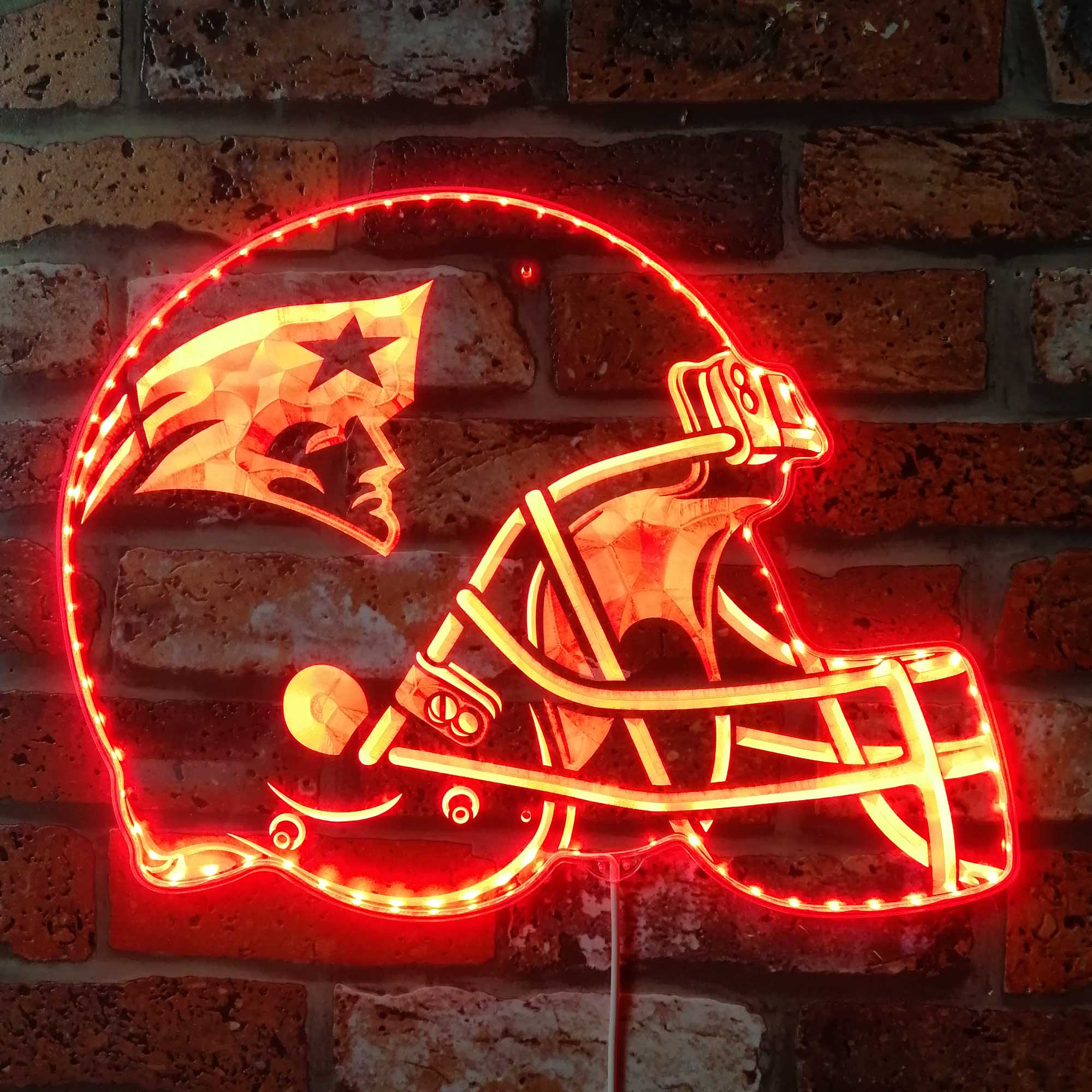 NFL New England Patriots Football Dynamic RGB Edge Lit LED Sign