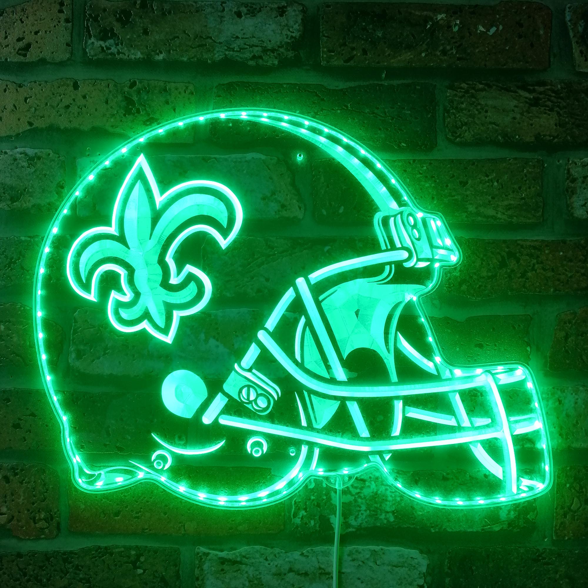 NFL New Orleans Saints Football Dynamic RGB Edge Lit LED Sign