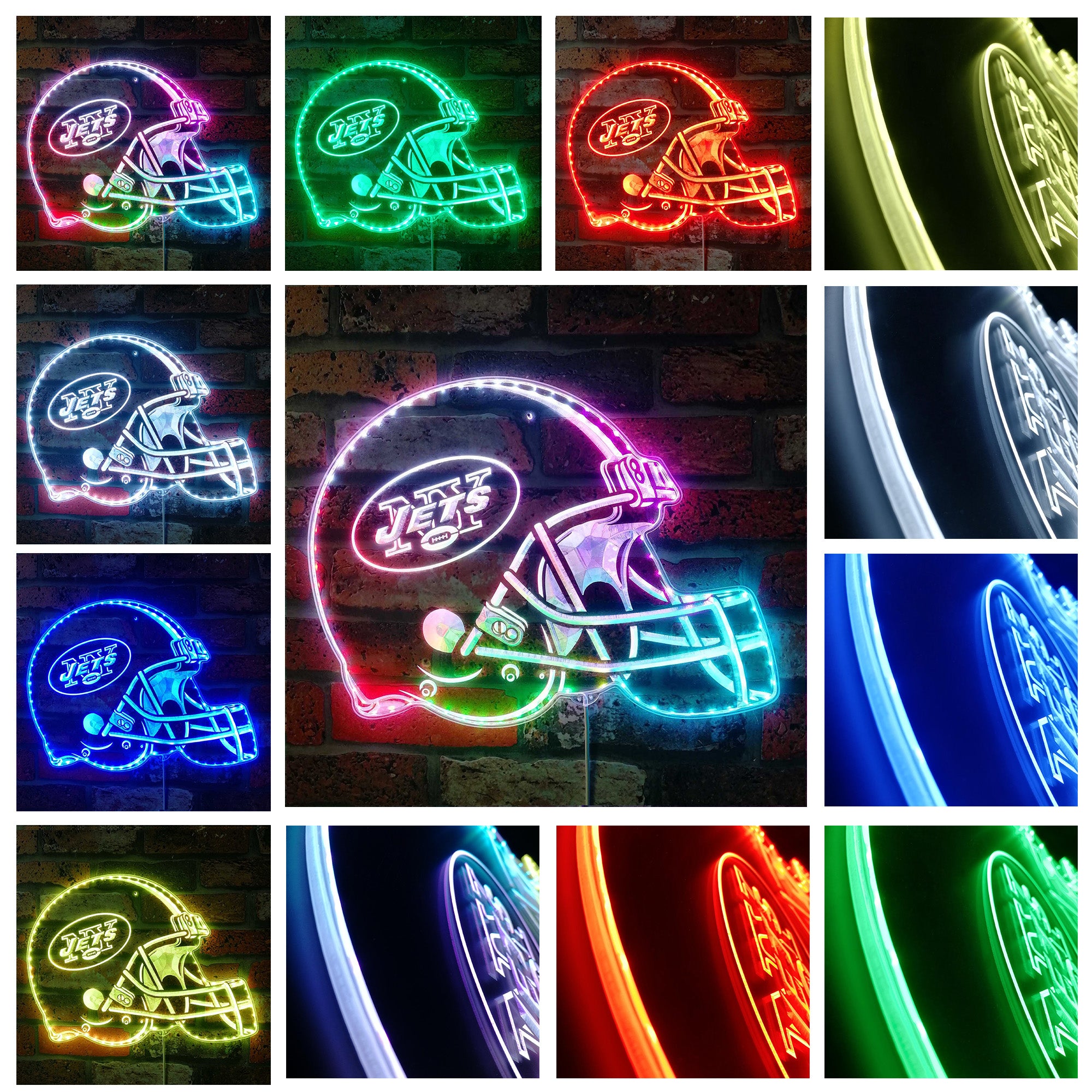 NFL New York Jets Football Club Dynamic RGB Edge Lit LED Sign