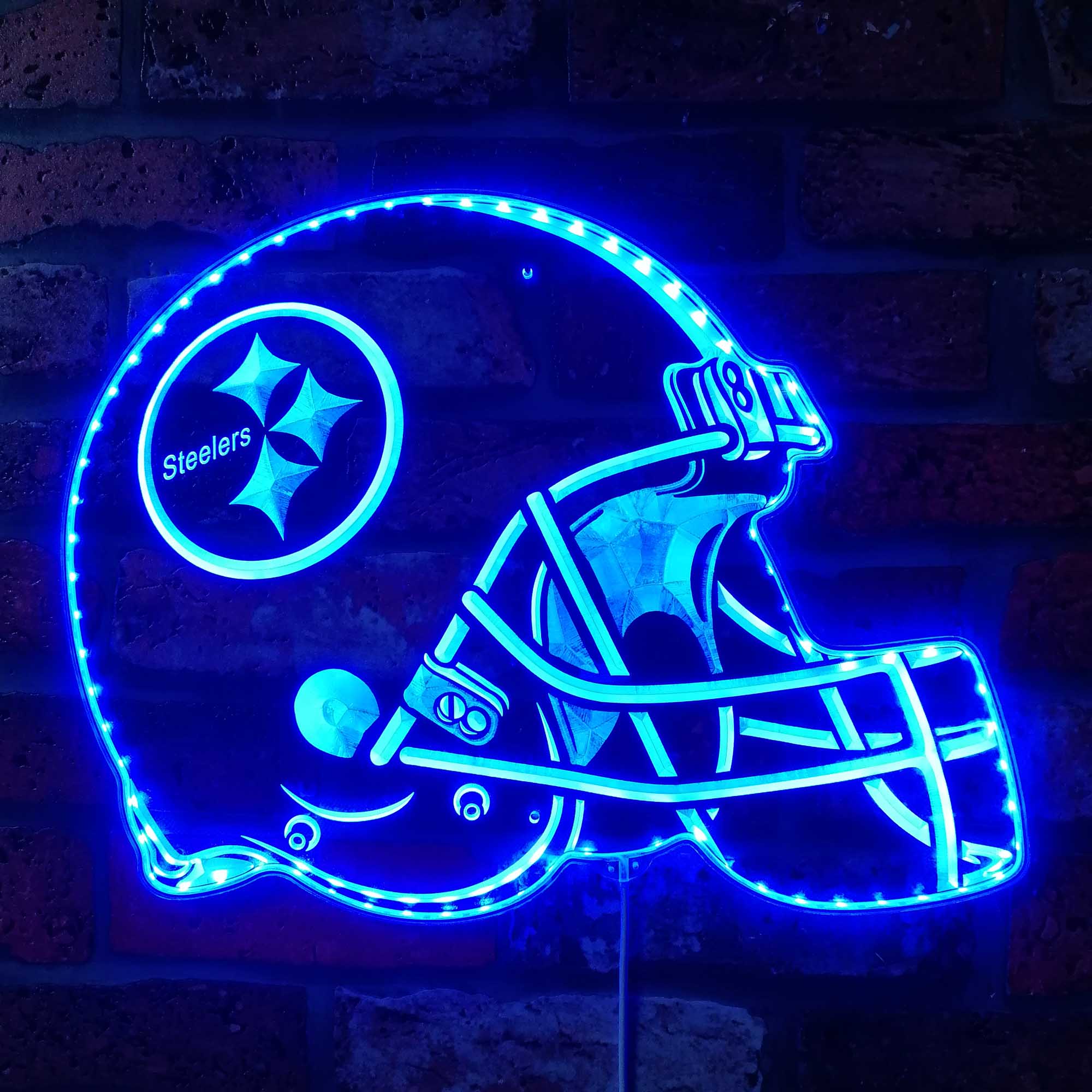 NFL Pittsburgh Steelers Football Club Dynamic RGB Edge Lit LED Sign