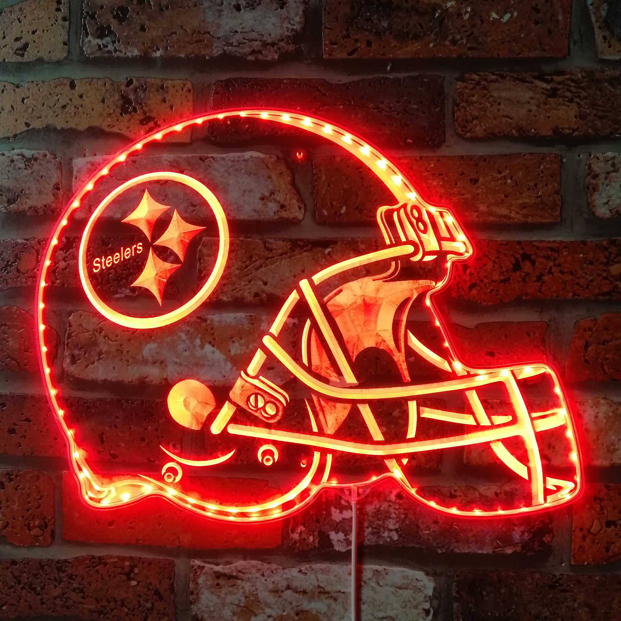 NFL Pittsburgh Steelers Football Club Dynamic RGB Edge Lit LED Sign