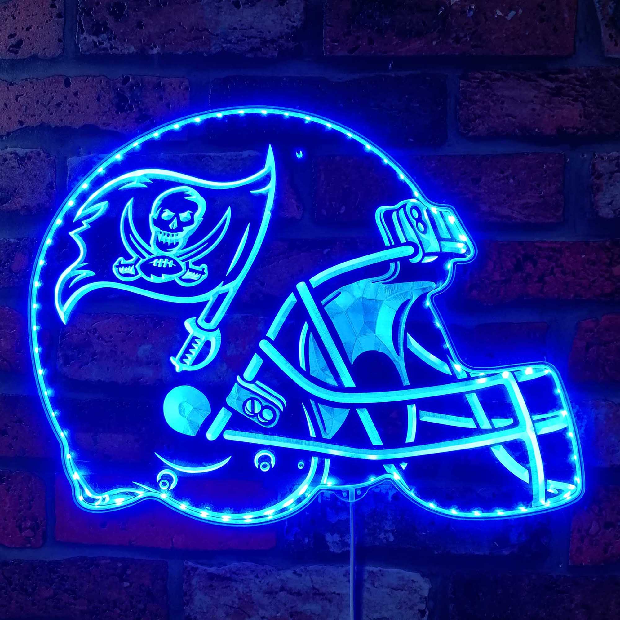 NFL Helmet Tampa Bay Buccaneers Dynamic RGB Edge Lit LED Sign