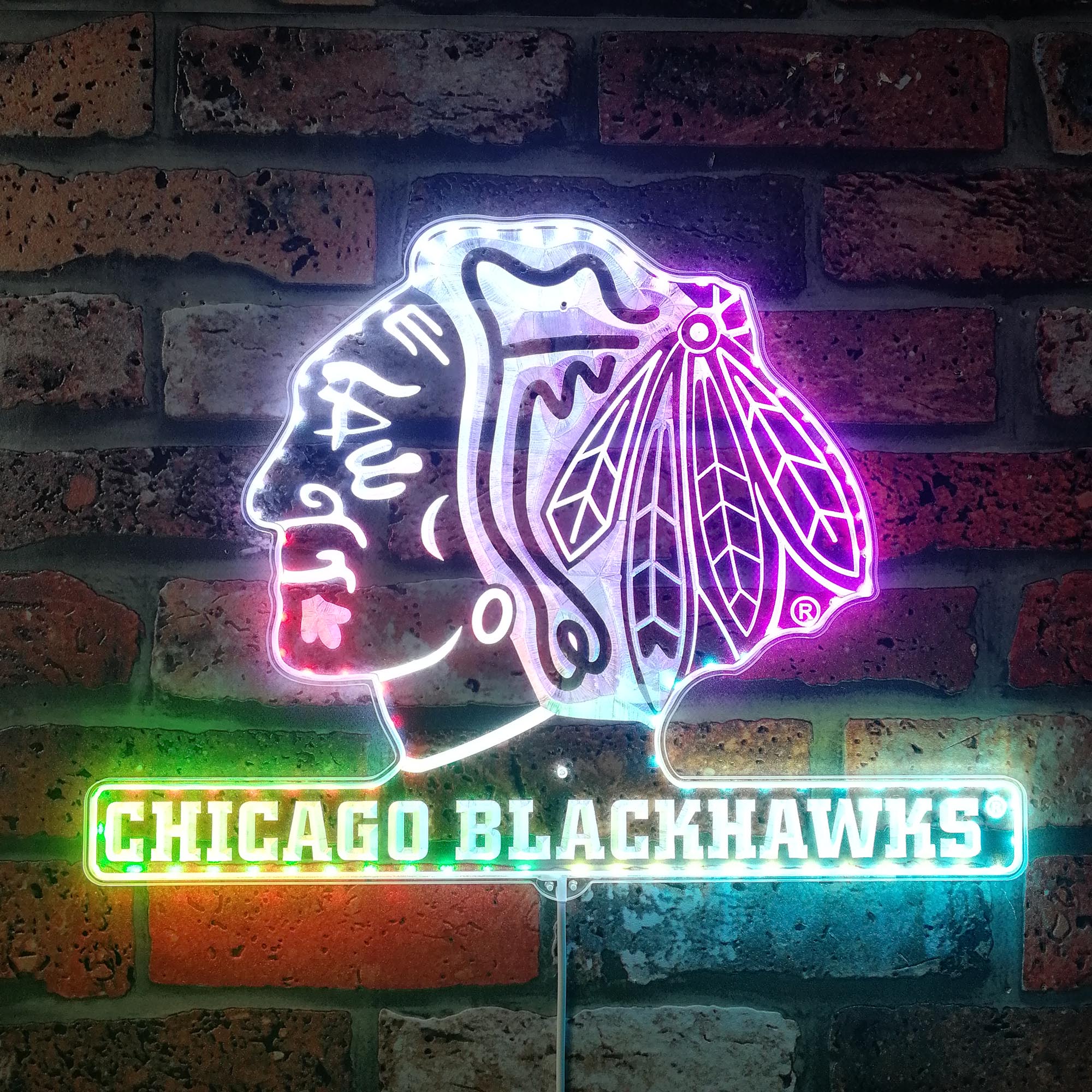 Chicago Blackhawks Dynamic RGB Edge Lit LED Sign