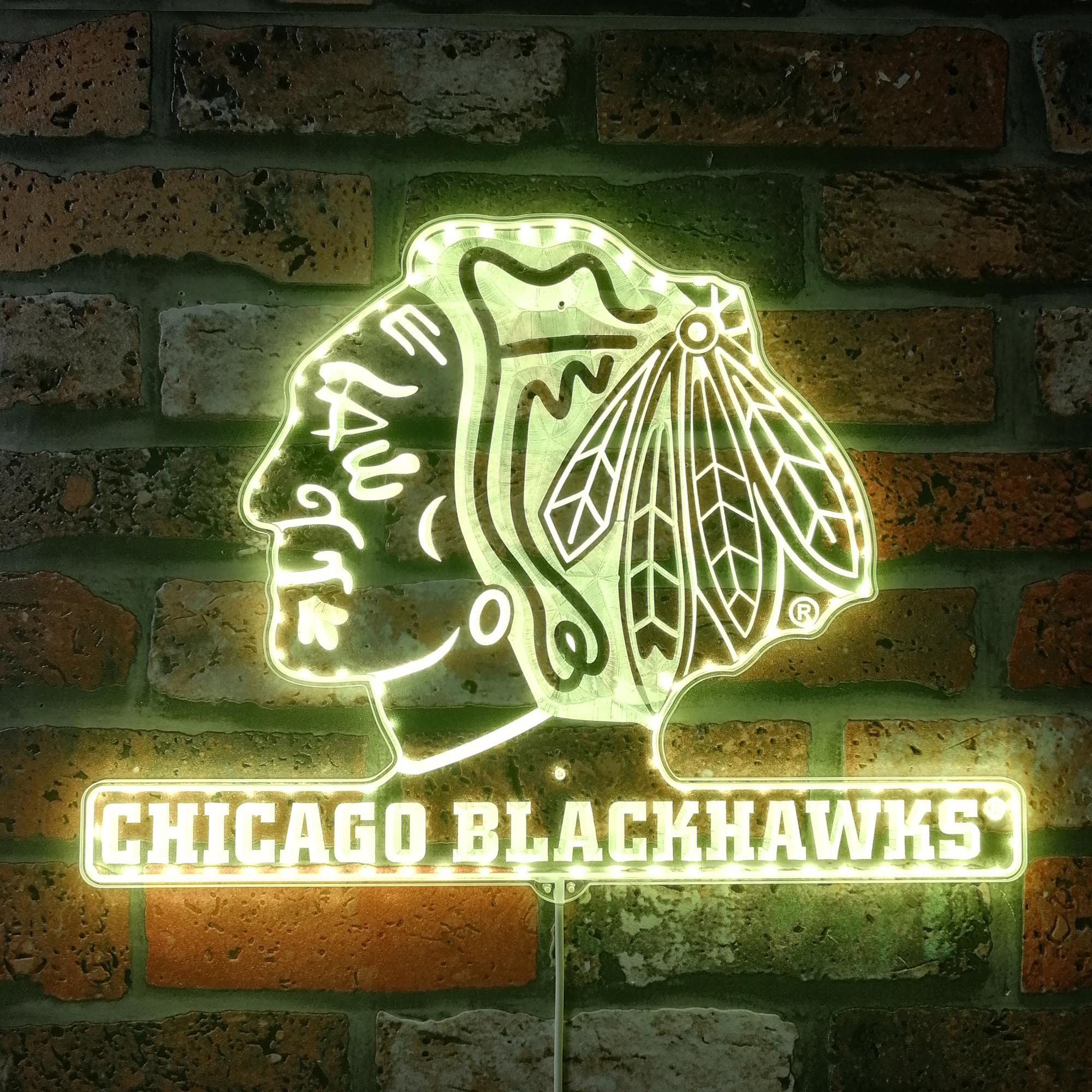 Chicago Blackhawks Dynamic RGB Edge Lit LED Sign