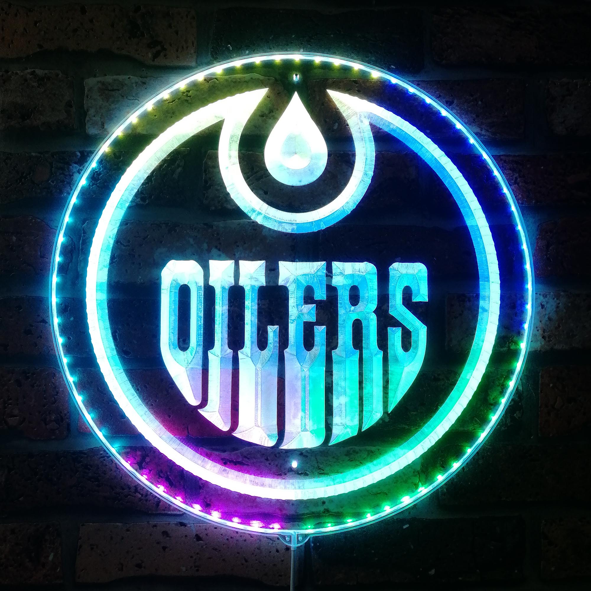 Edmonton Oilers Dynamic RGB Edge Lit LED Sign | PROLEDSIGN