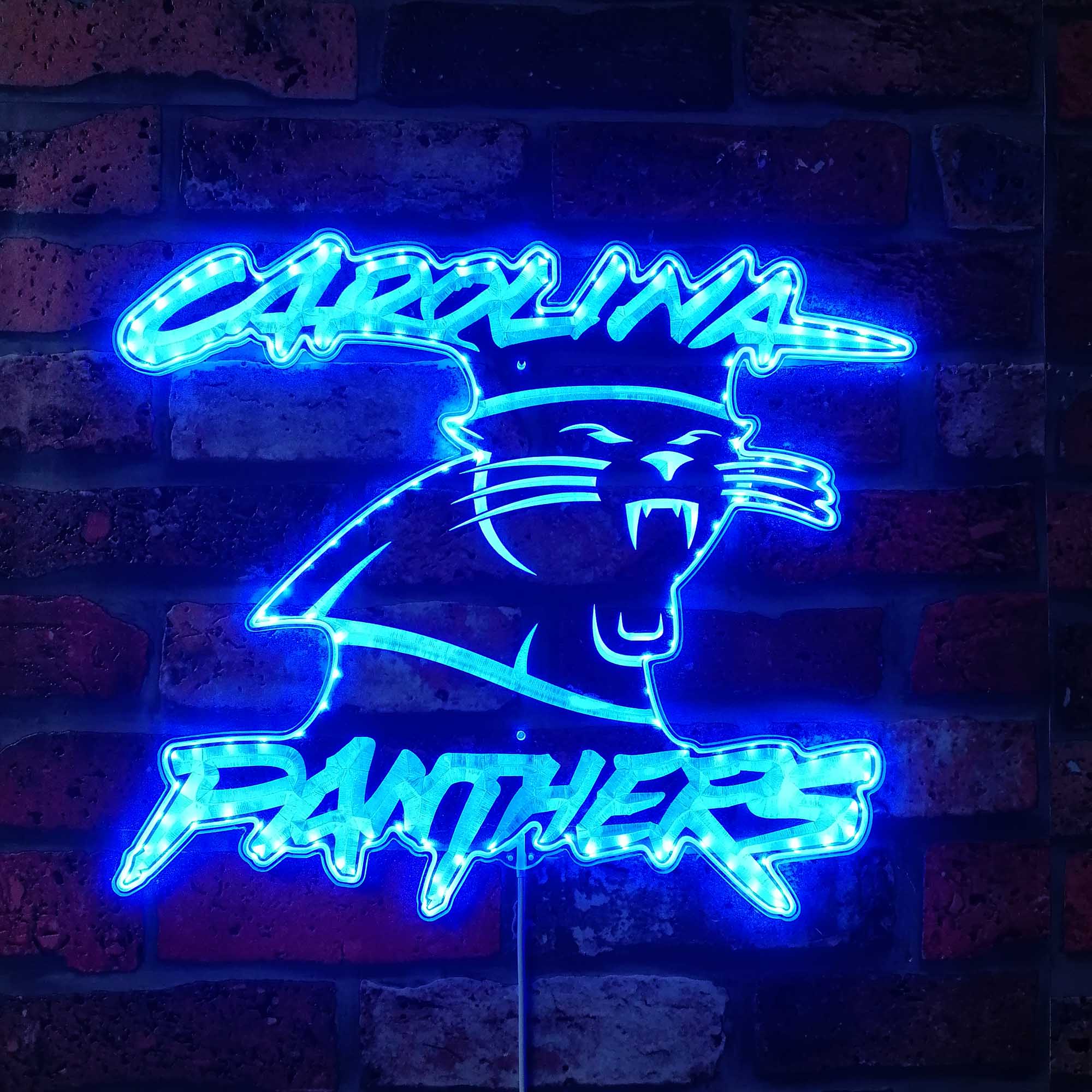 Carolina Panthers Dynamic RGB Edge Lit LED Sign