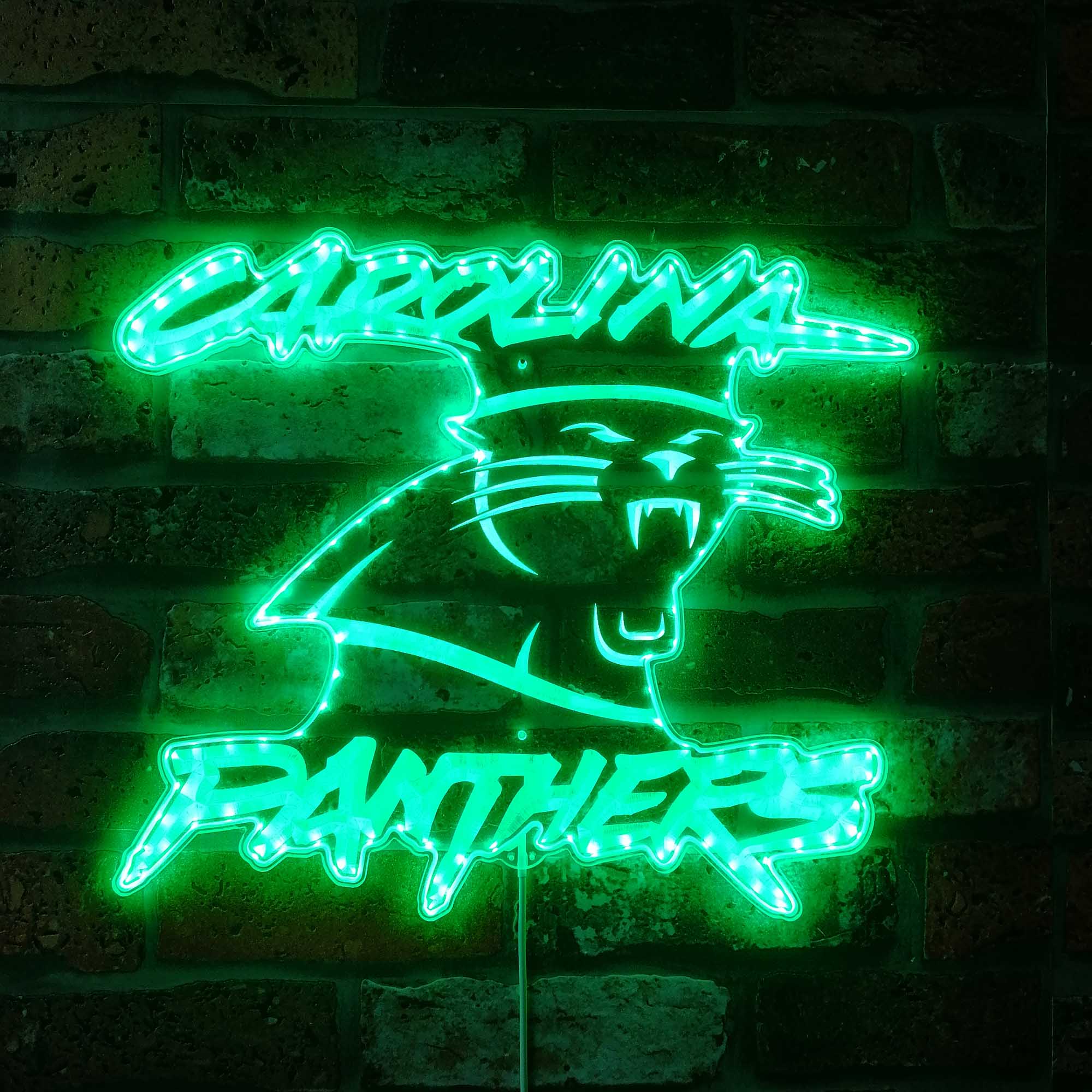 Carolina Panthers Dynamic RGB Edge Lit LED Sign