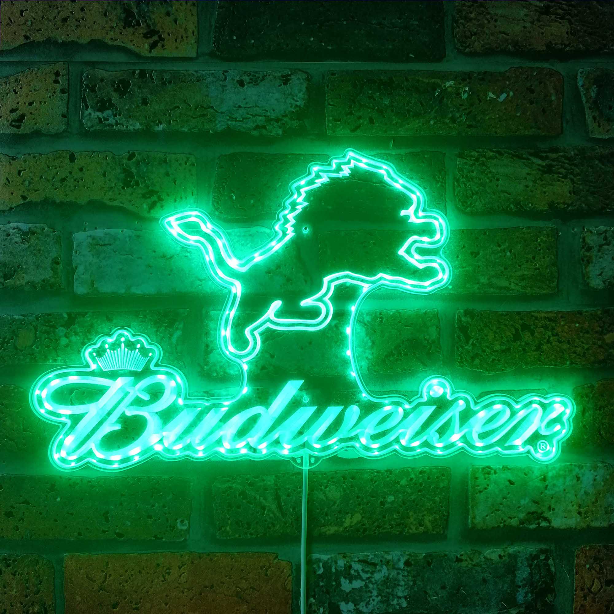 Detroit Lions Budweiser Dynamic RGB Edge Lit LED Sign