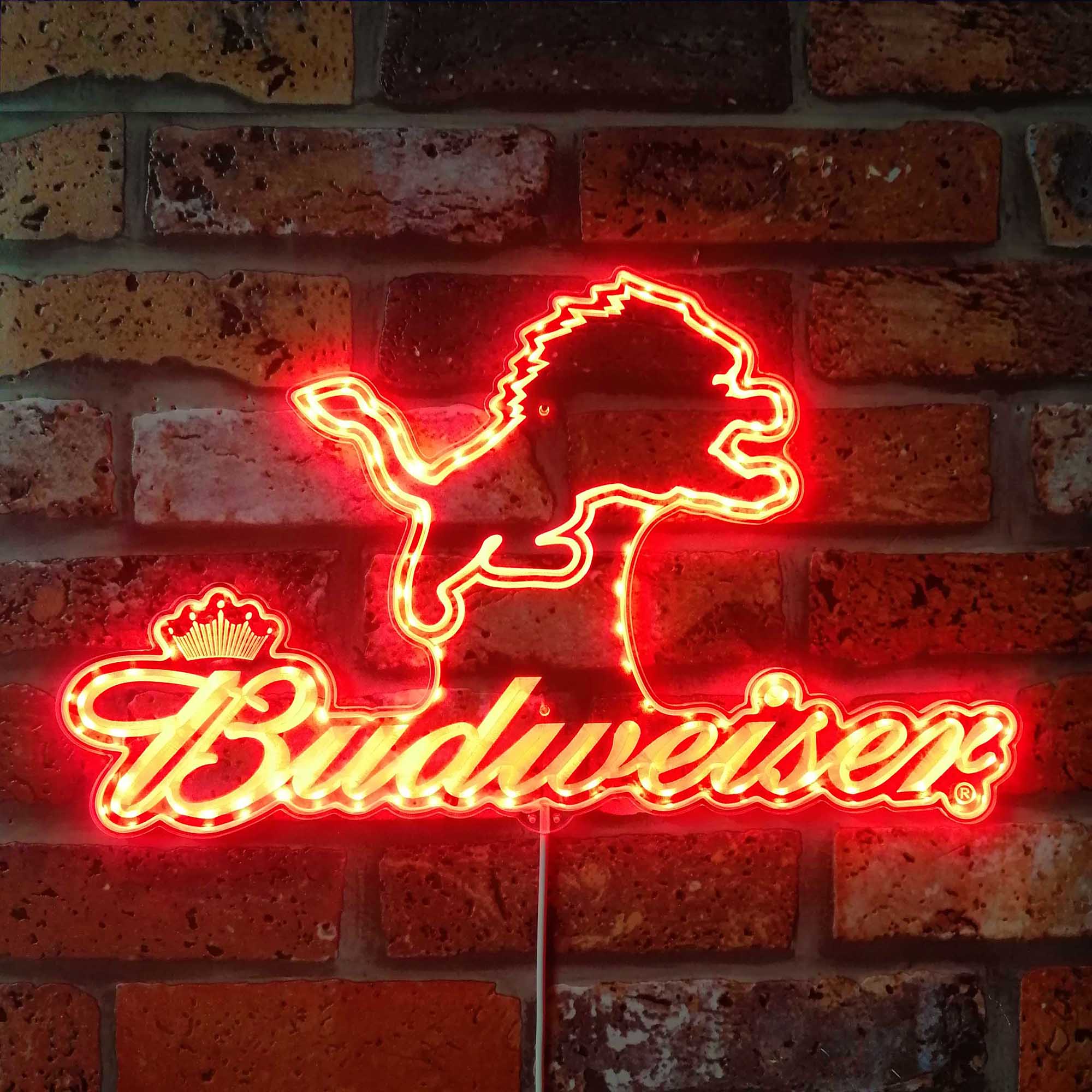 Detroit Lions Budweiser Dynamic RGB Edge Lit LED Sign