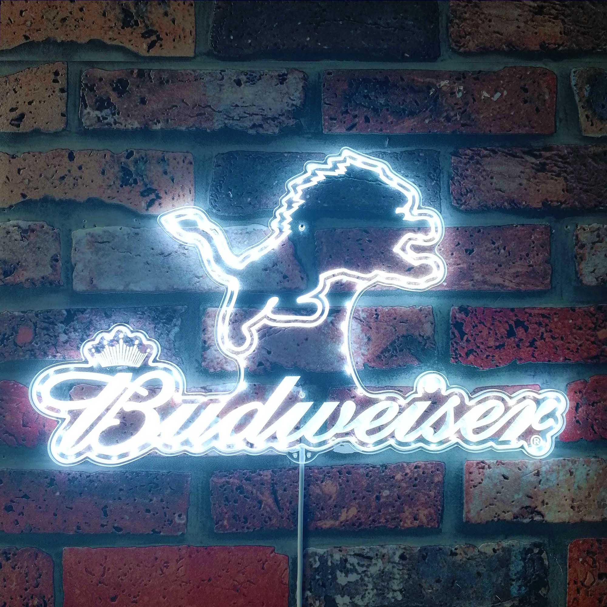 Detroit Lions Budweiser Dynamic RGB Edge Lit LED Sign