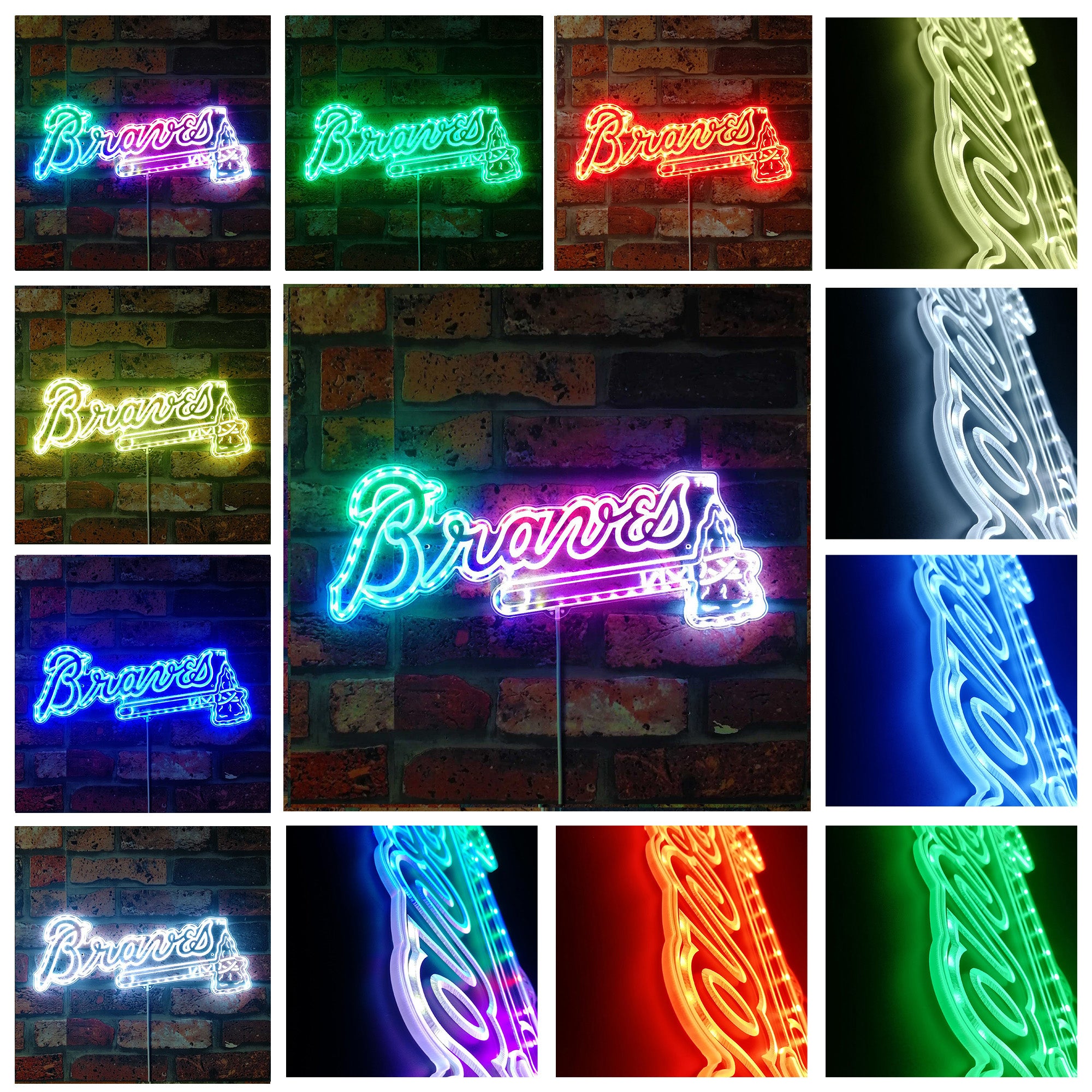 Atlanta Braves Dynamic RGB Edge Lit LED Sign | PROLEDSIGN