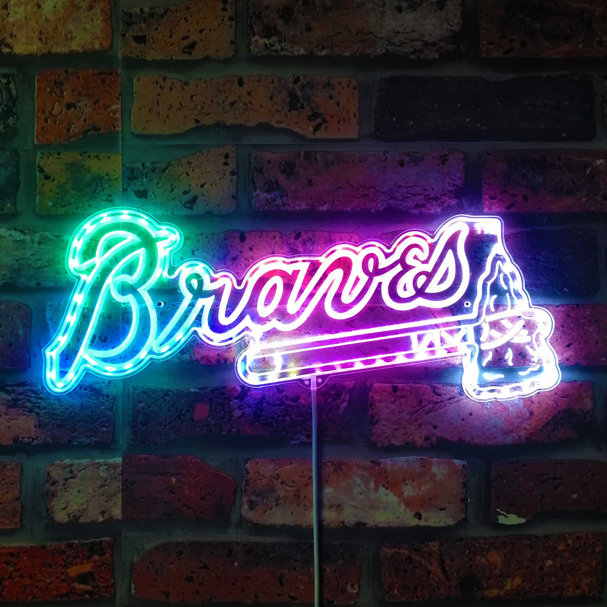 Atlanta Braves Dynamic RGB Edge Lit LED Sign