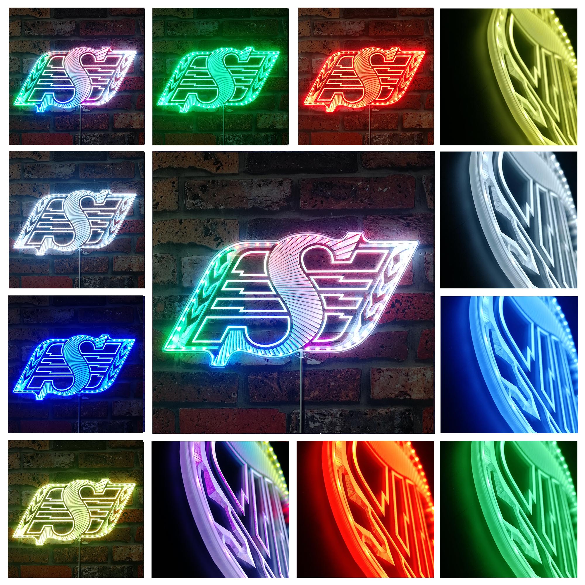 Saskatchewan Roughriders Dynamic RGB Edge Lit LED Sign