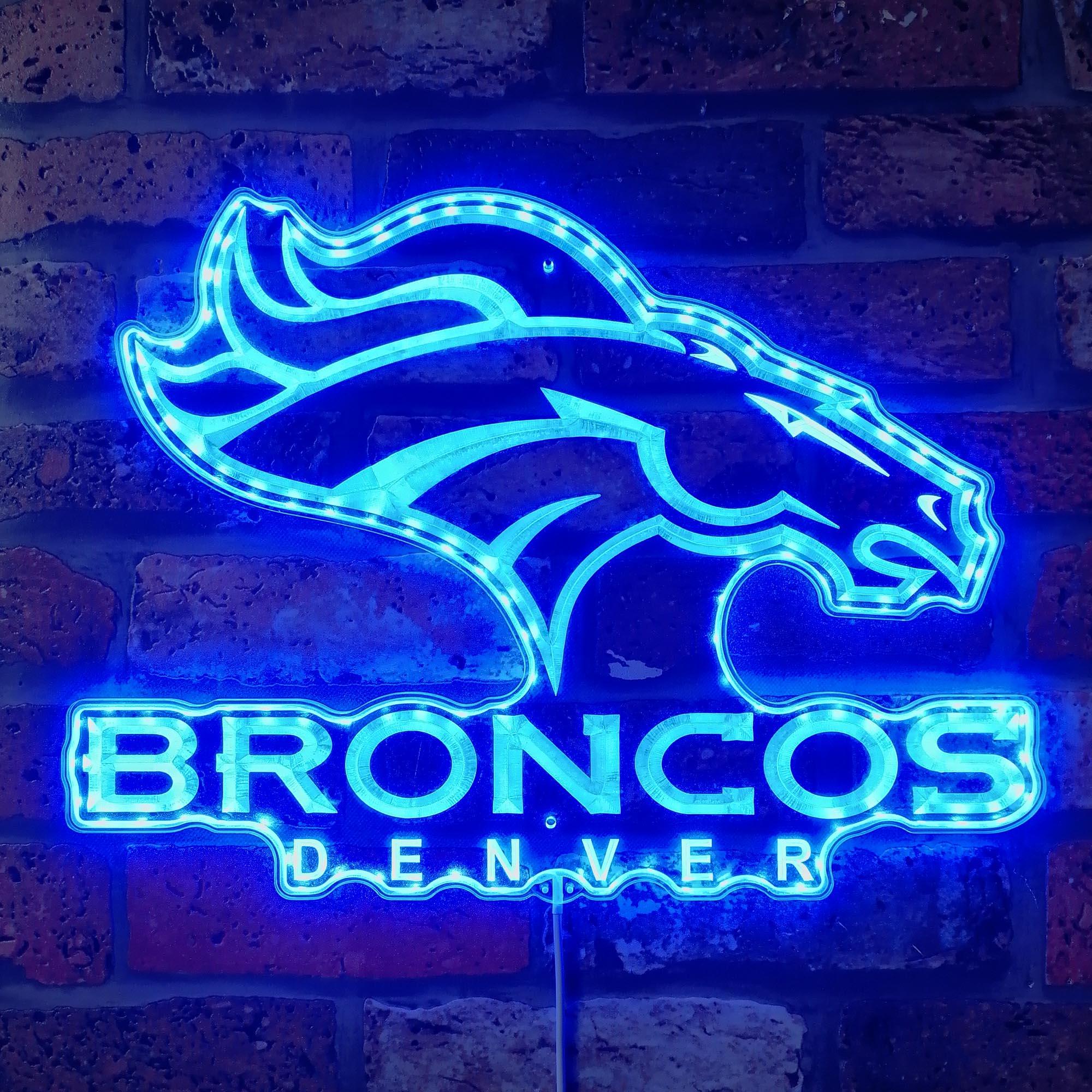 Denver Broncos Dynamic RGB Edge Lit LED Sign