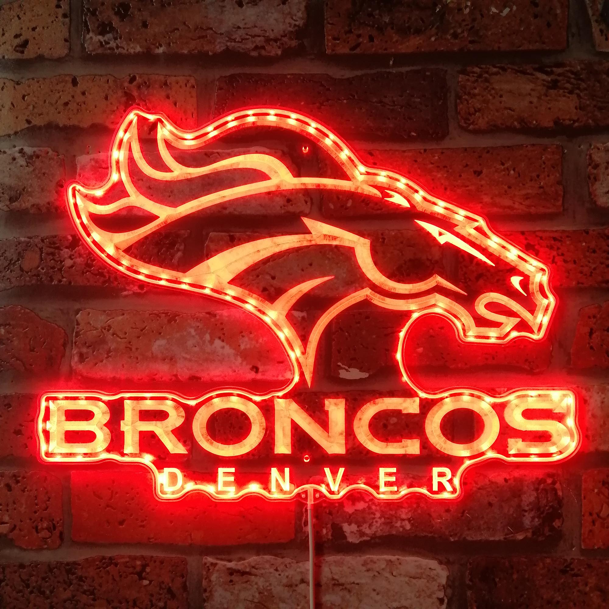 Denver Broncos Dynamic RGB Edge Lit LED Sign