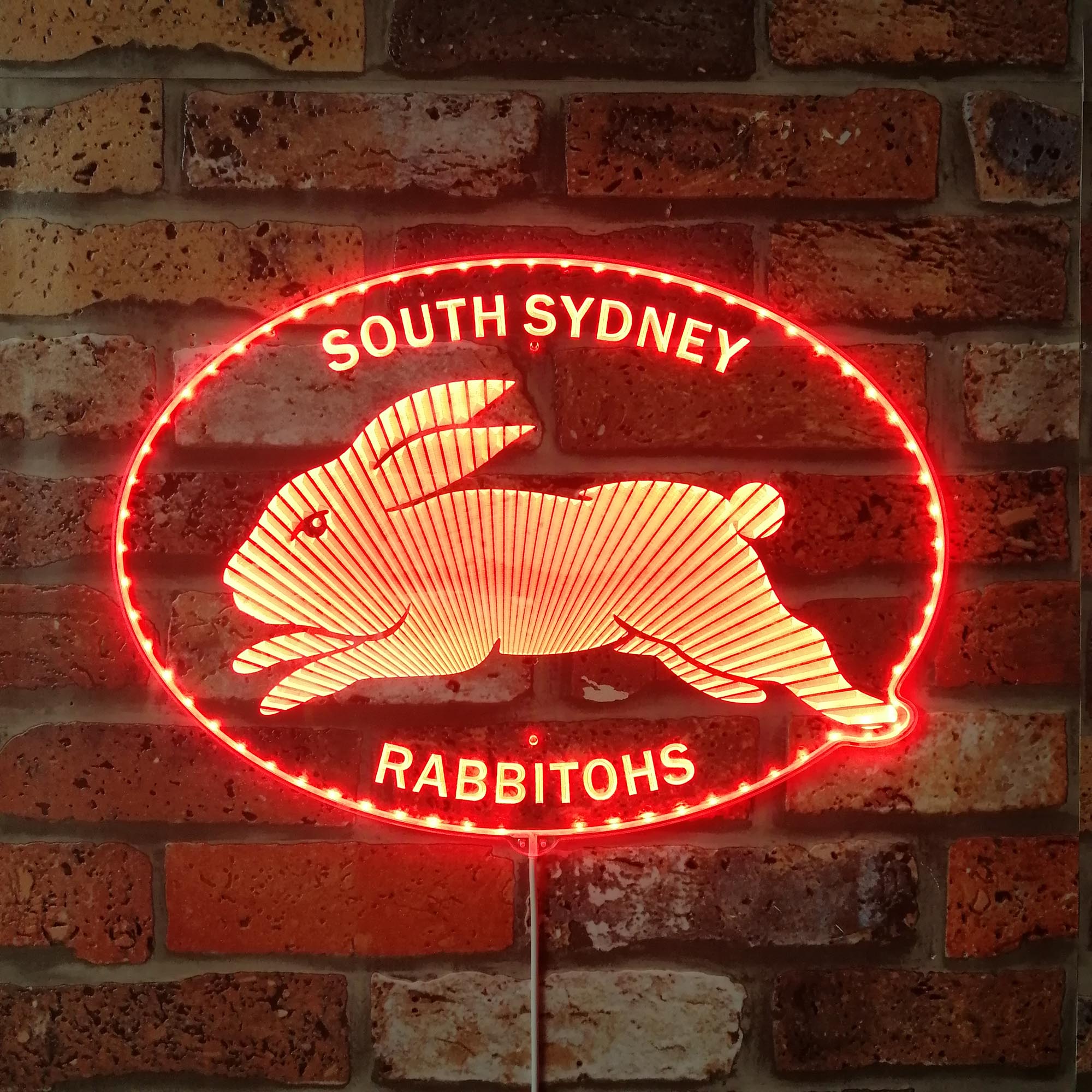 South Sydney Rabbitohs Dynamic RGB Edge Lit LED Sign