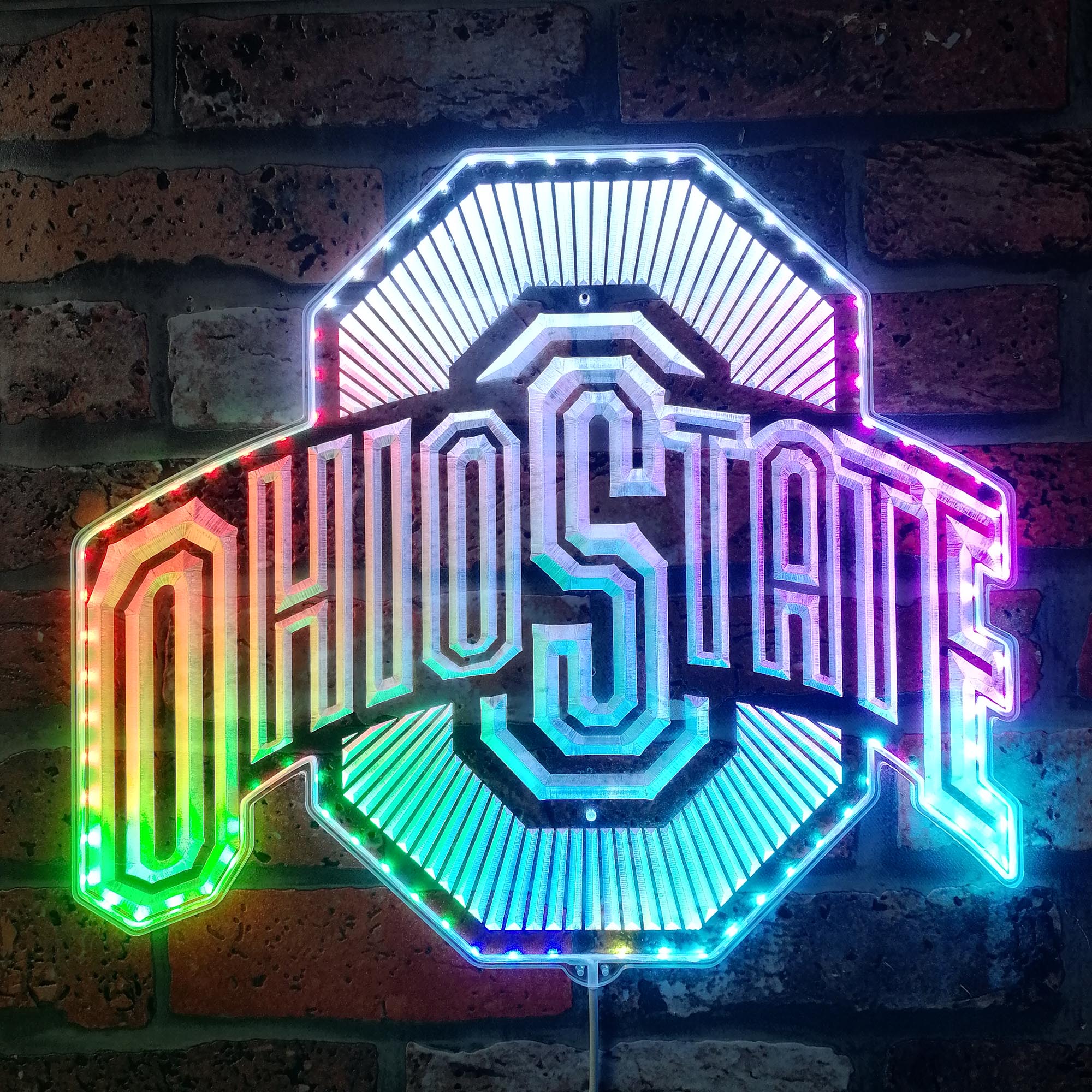 Ohio State Buckeyes Dynamic RGB Edge Lit LED Sign