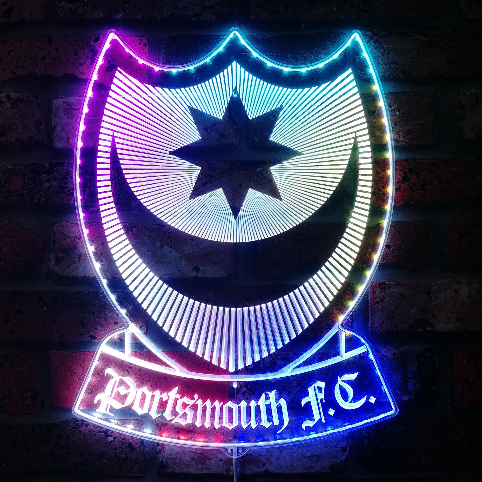 Portsmouth UK Football Club Dynamic RGB Edge Lit LED Sign