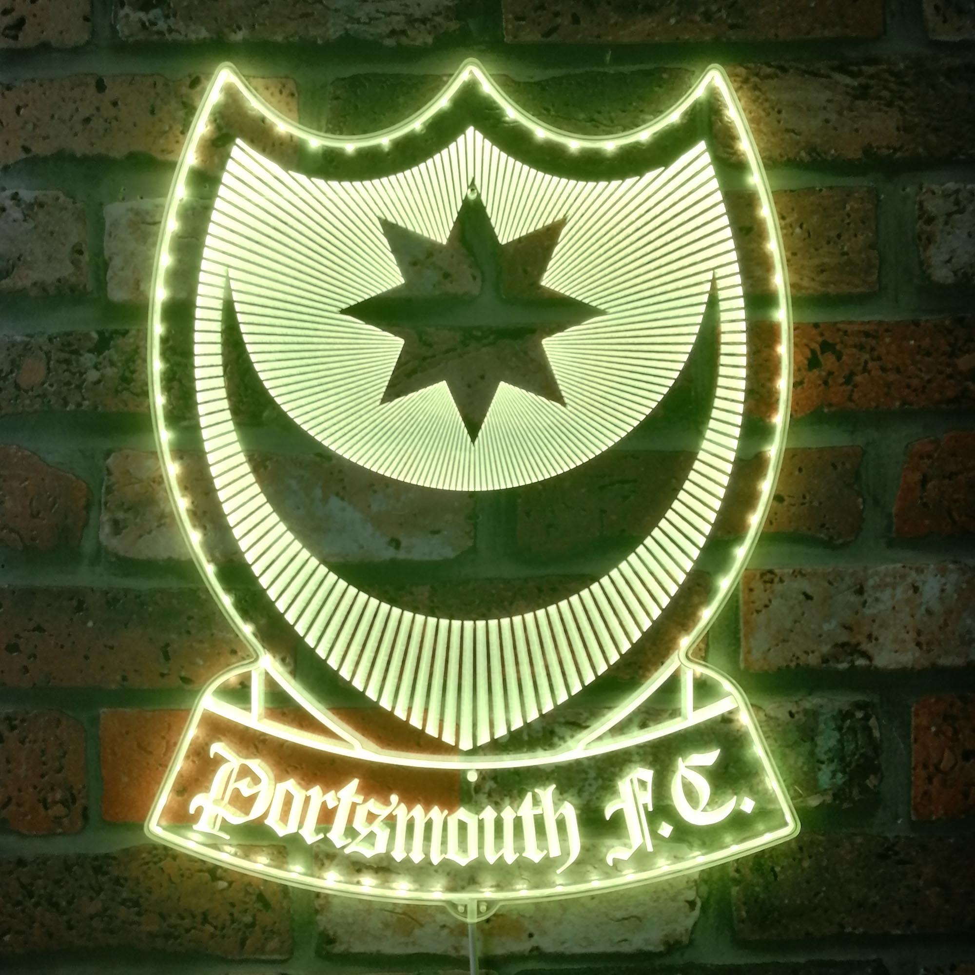 Portsmouth UK Football Club Dynamic RGB Edge Lit LED Sign