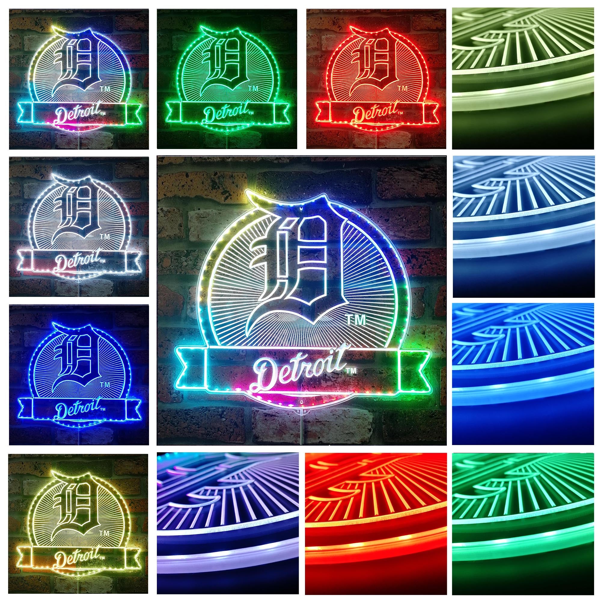 Detroit Tigers Dynamic RGB Edge Lit LED Sign