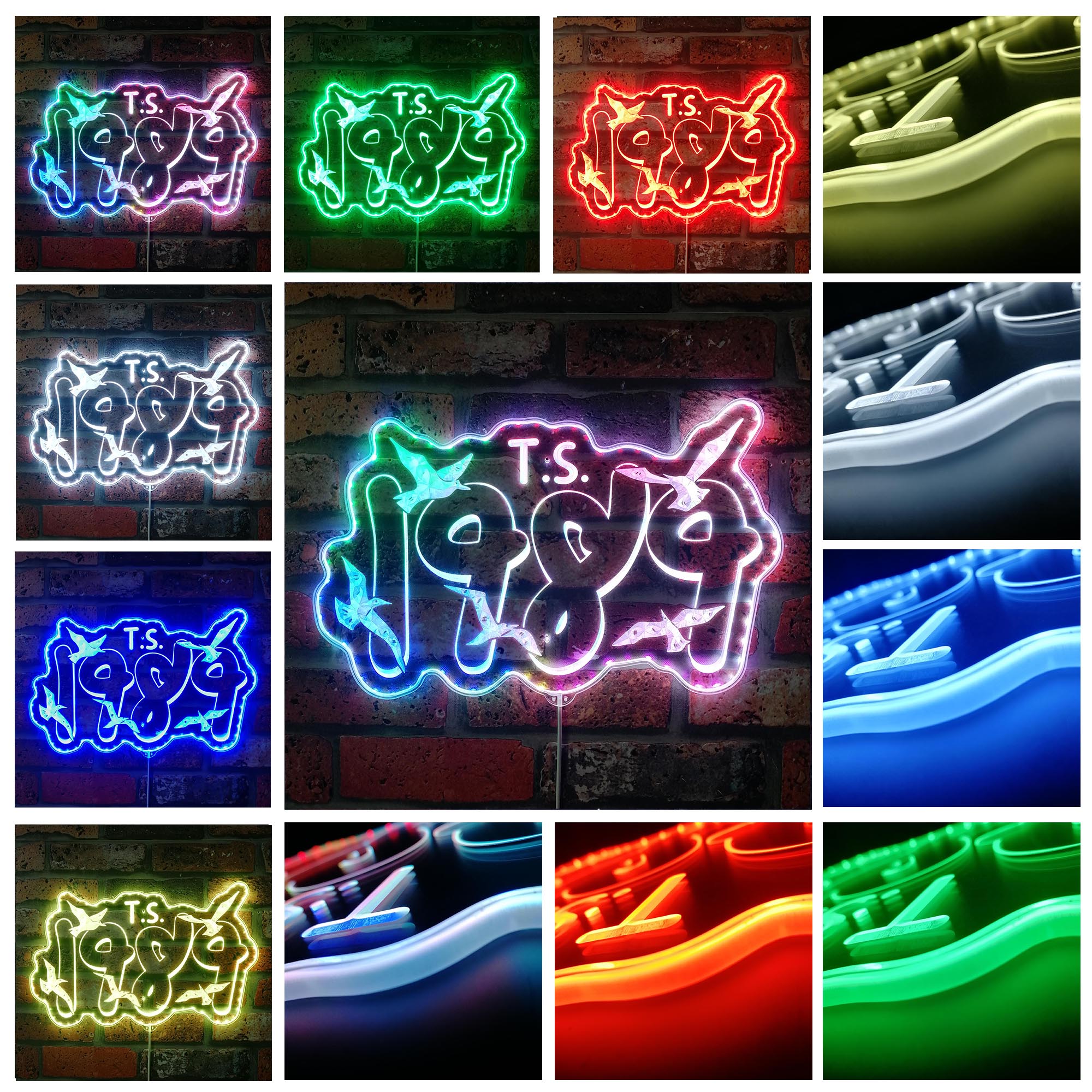 Taylor Swift 1989 Night Light Dynamic RGB Edge Lit LED Sign