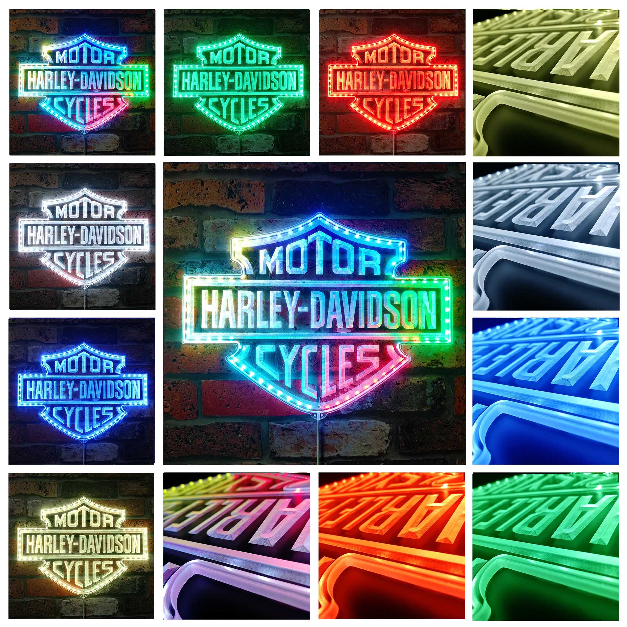Harley Davidson Motorcycles Dynamic RGB Edge Lit LED Sign