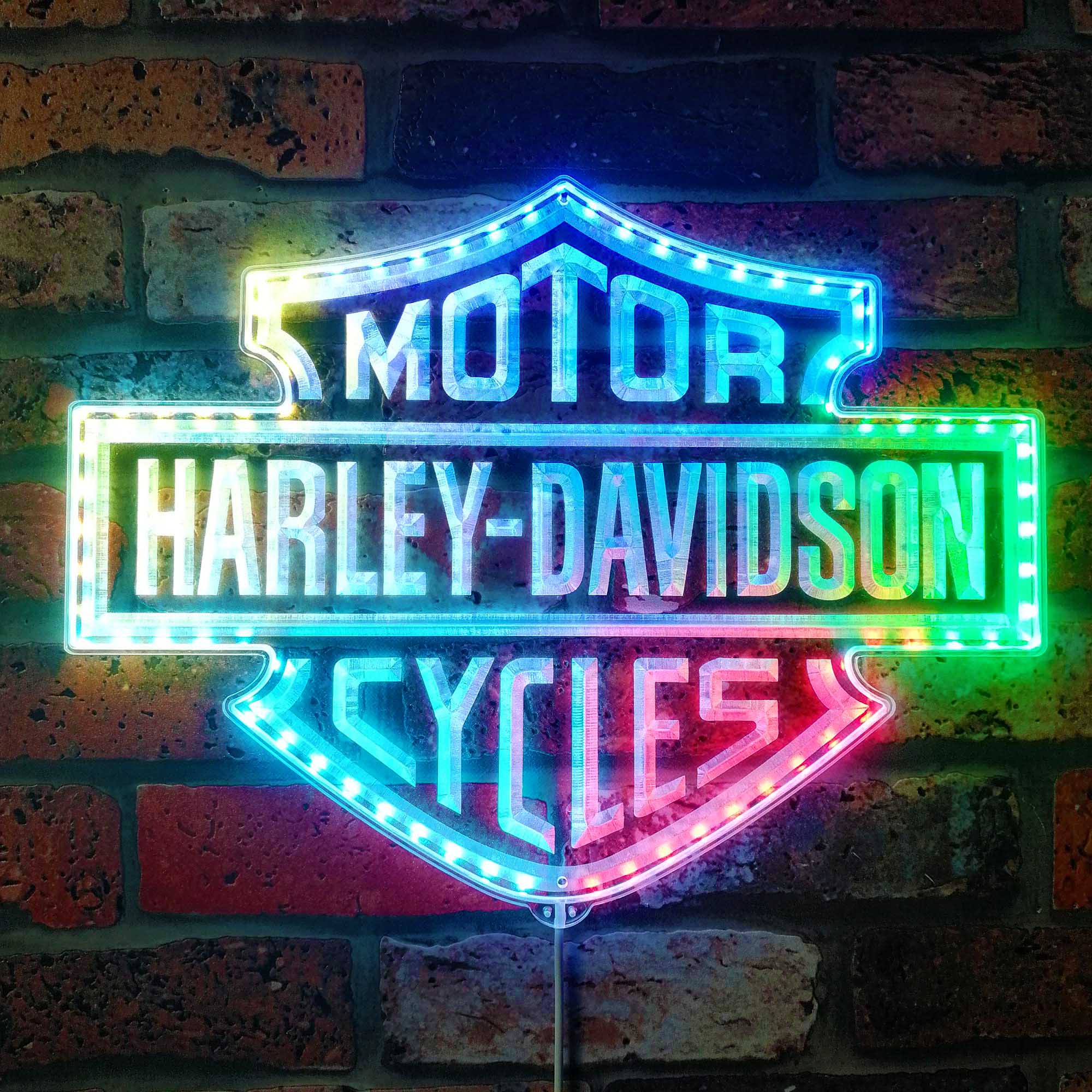 Harley Davidson Motorcycles Dynamic RGB Edge Lit LED Sign