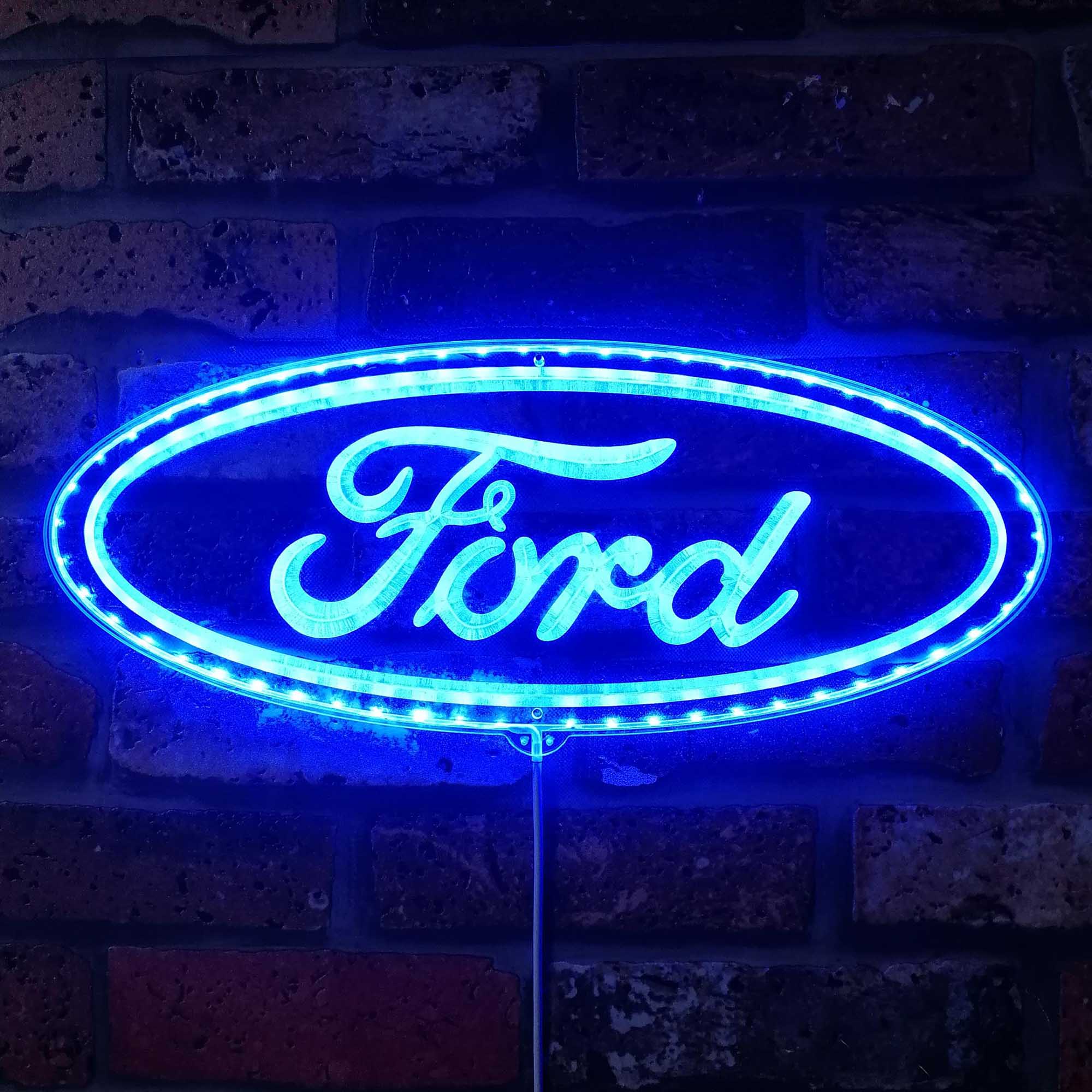 Ford Logo Garage Dynamic RGB Edge Lit LED Sign | PROLEDSIGN