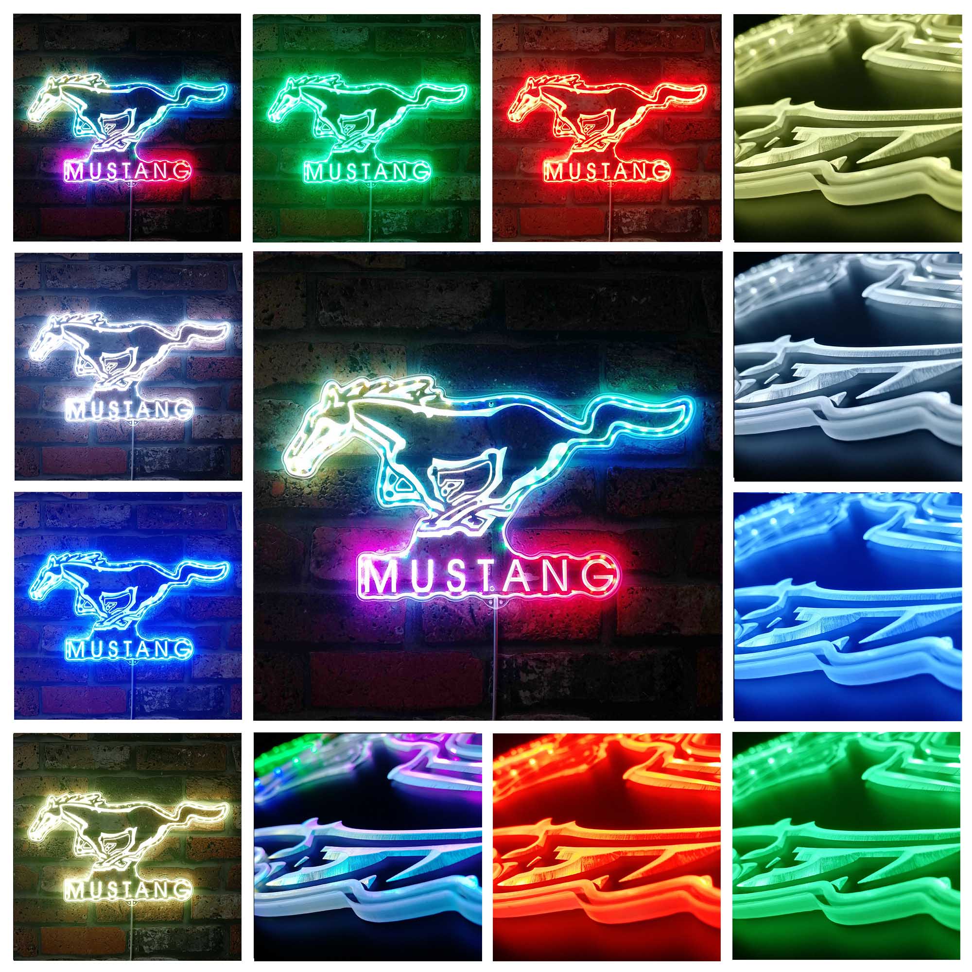 Mustang Dynamic RGB Edge Lit LED Sign