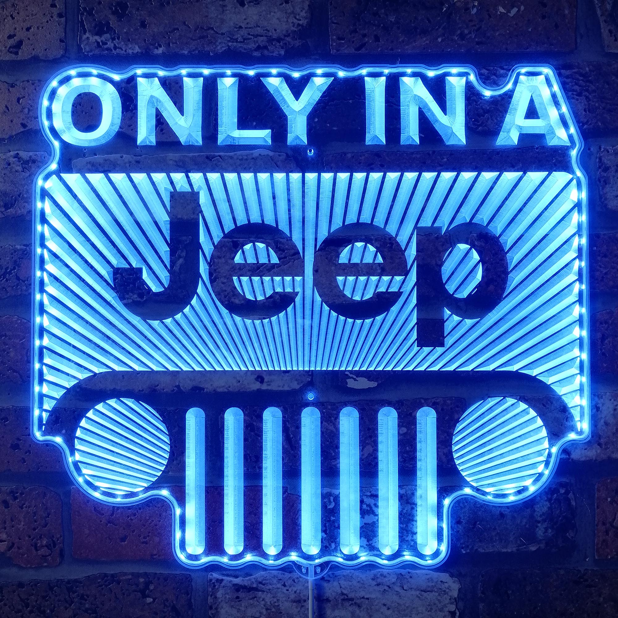 Only in a Jeep Dynamic RGB Edge Lit LED Sign