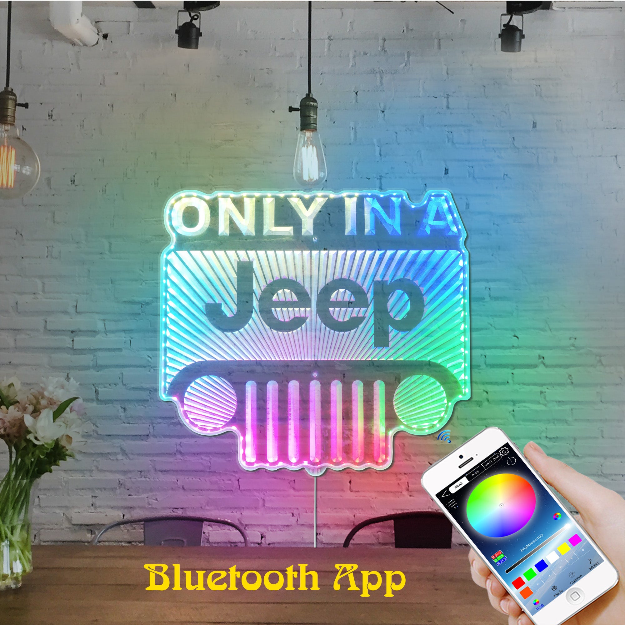 Only in a Jeep Dynamic RGB Edge Lit LED Sign