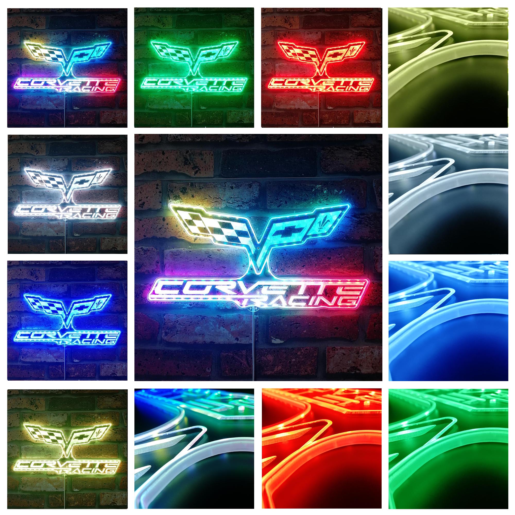 Corvette Racing Dynamic RGB Edge Lit LED Sign