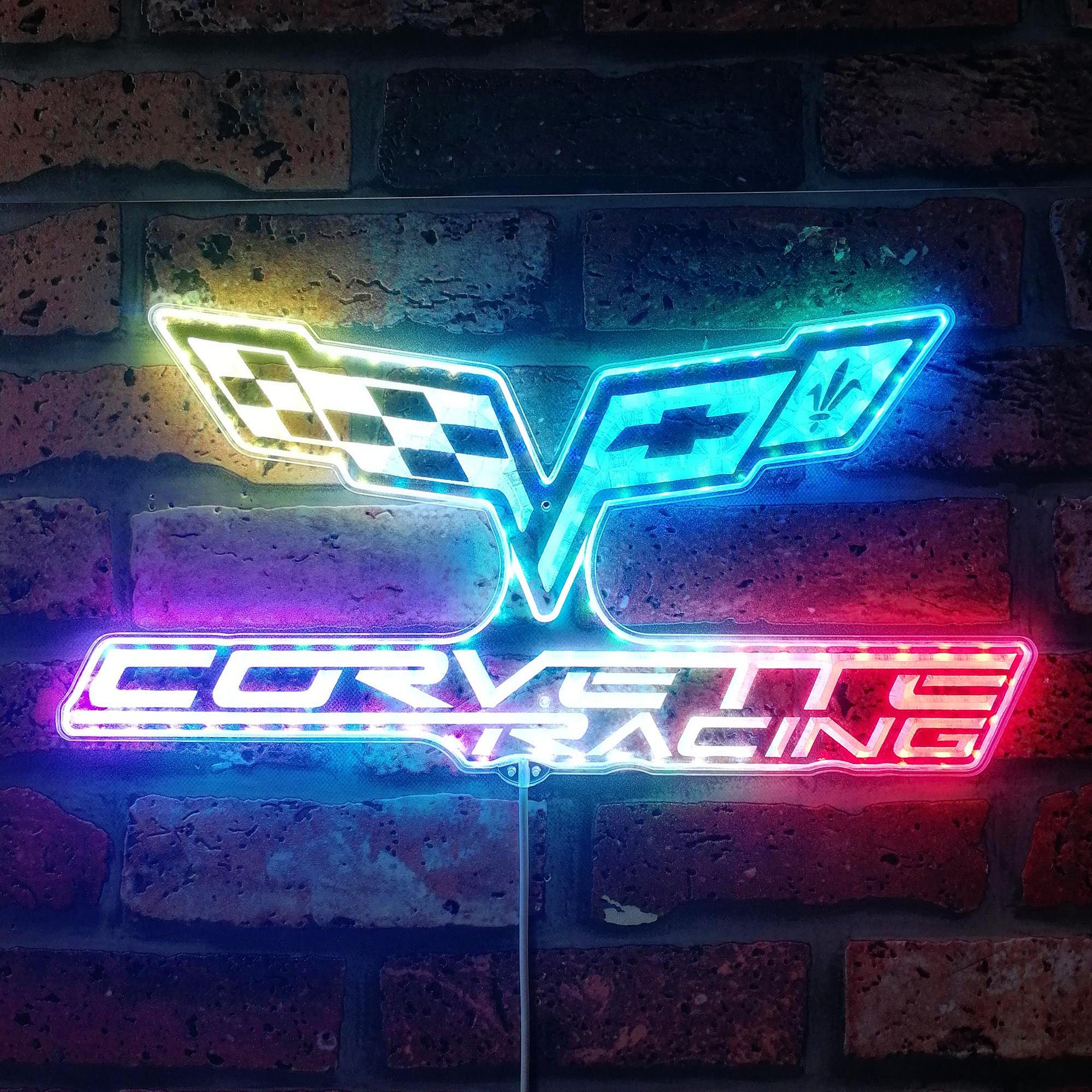 Corvette Racing Dynamic RGB Edge Lit LED Sign