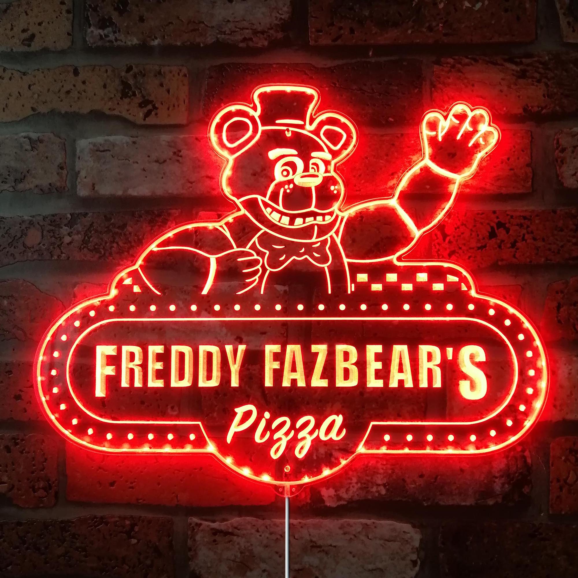 Freddy Fazbear's Pizza Dynamic RGB Edge Lit LED Sign PROLEDSIGN