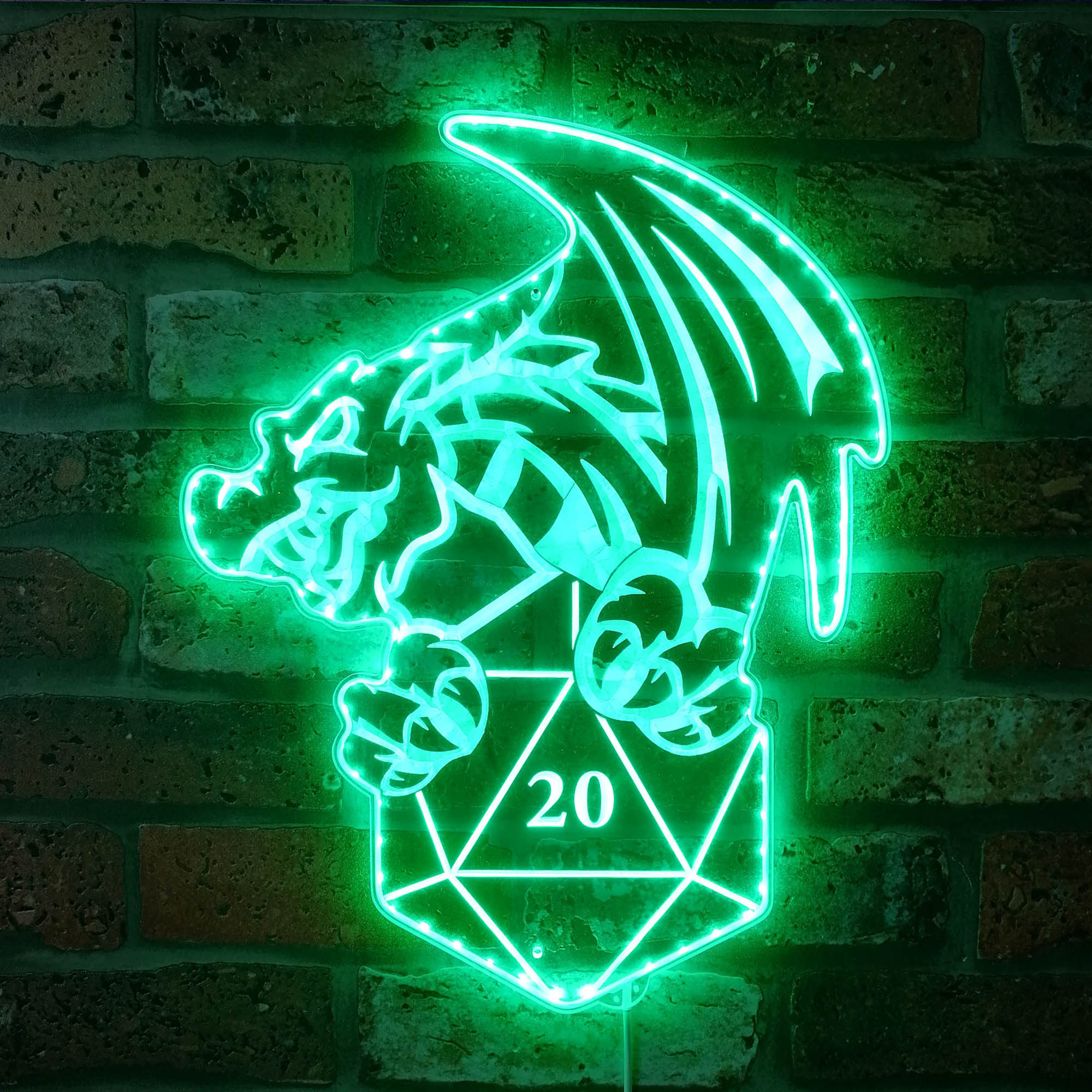 DnD Dice Dungeons & Dragons Dynamic RGB Edge Lit LED Sign