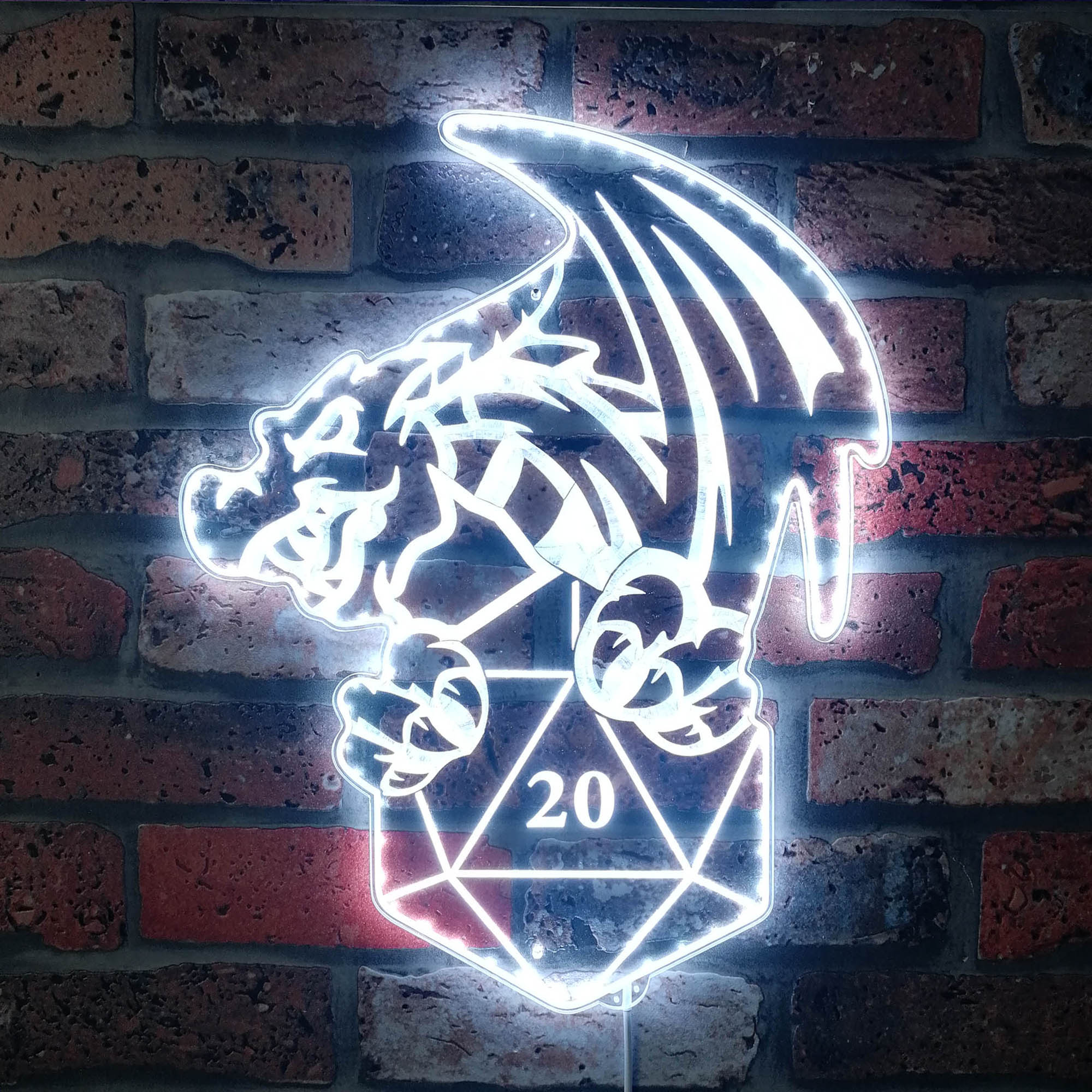 DnD Dice Dungeons & Dragons Dynamic RGB Edge Lit LED Sign